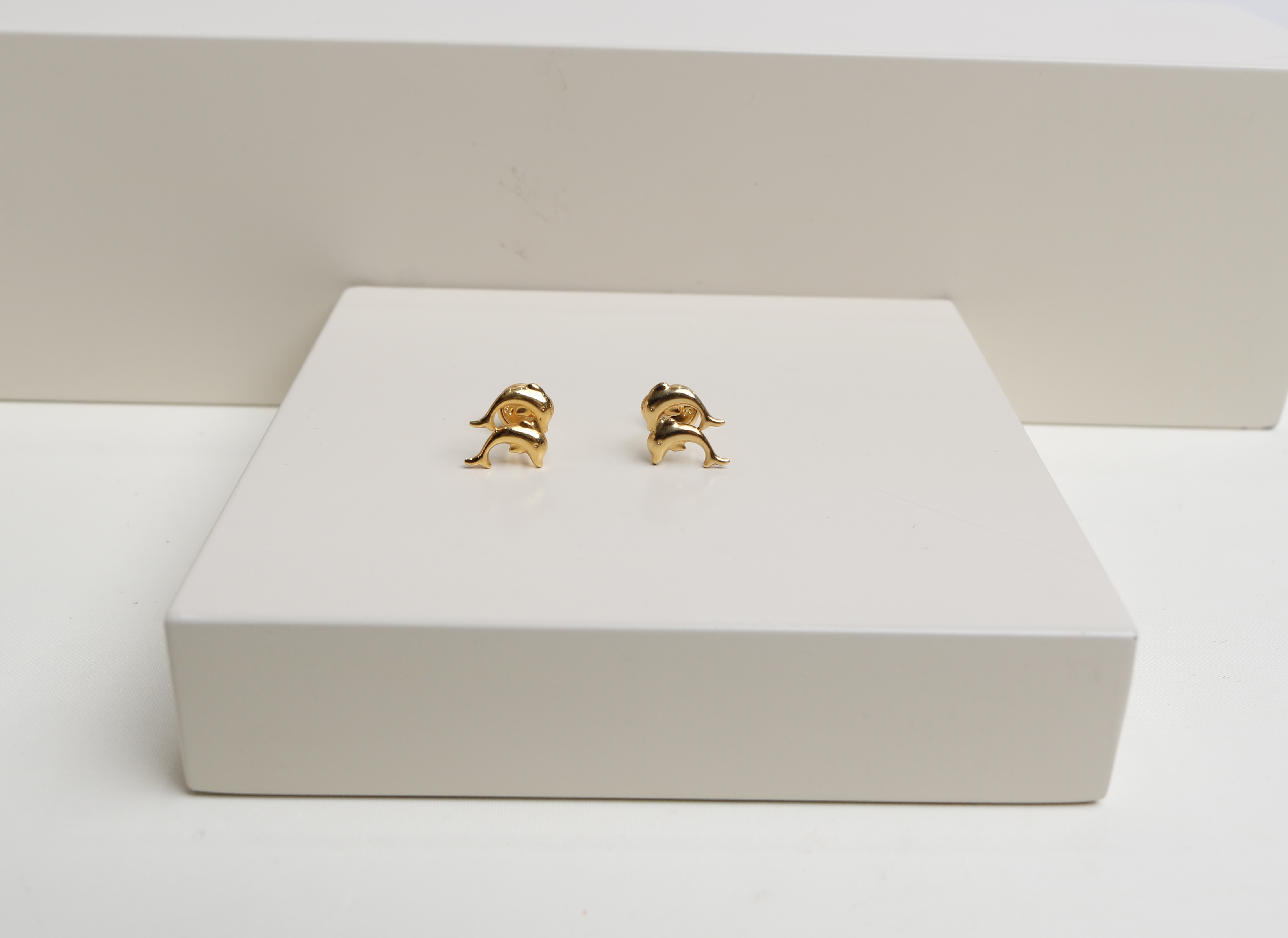 Children's earrings, 21 karat gold, Turkish made - (H-1453)
