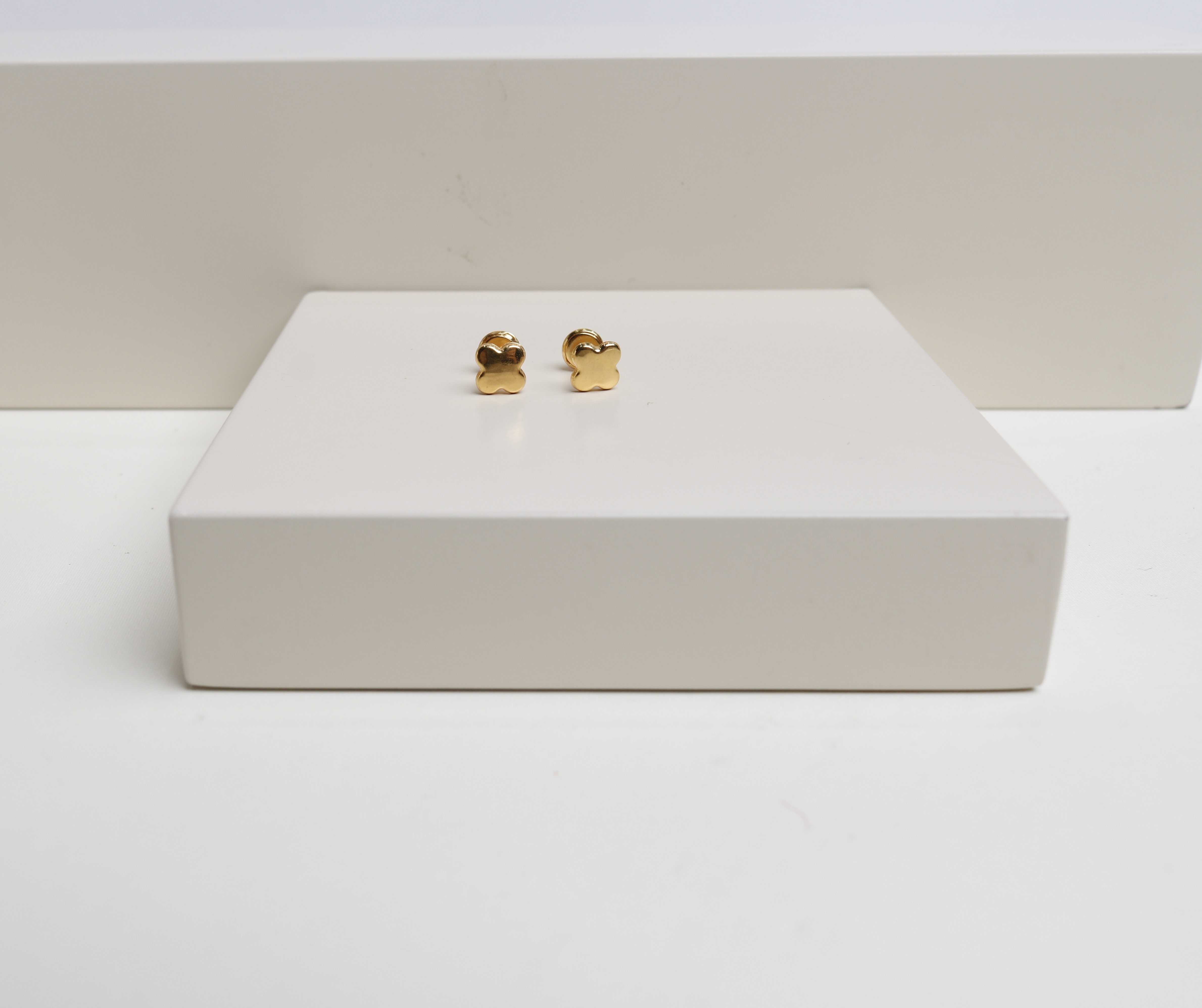 Children's earrings, 21 karat gold, Turkish made - (H-1455)