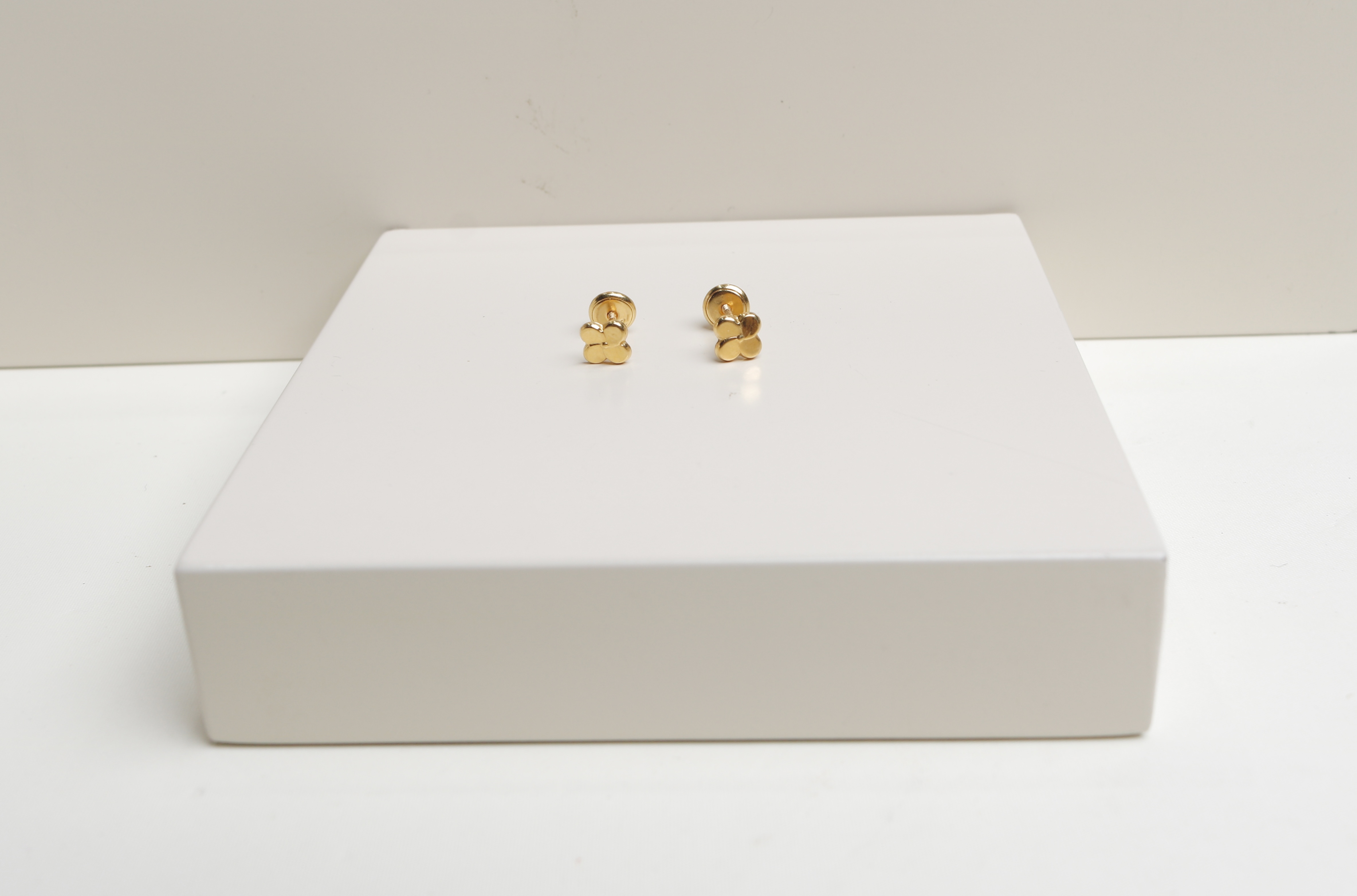 Children's earrings, 21 karat gold, Turkish made - (H-1456)