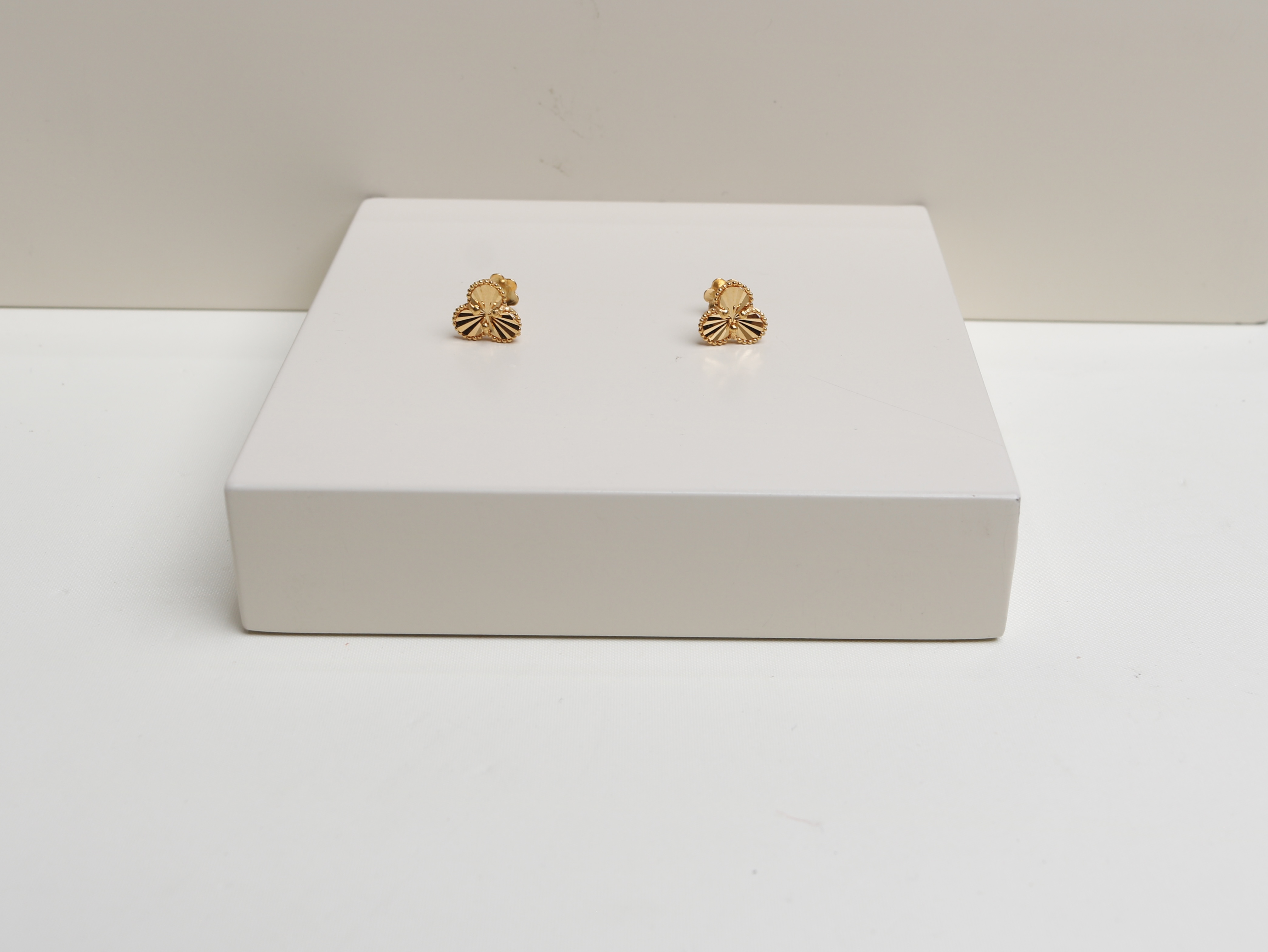 Children's earrings, 21 karat gold, Turkish made - (H-1457)