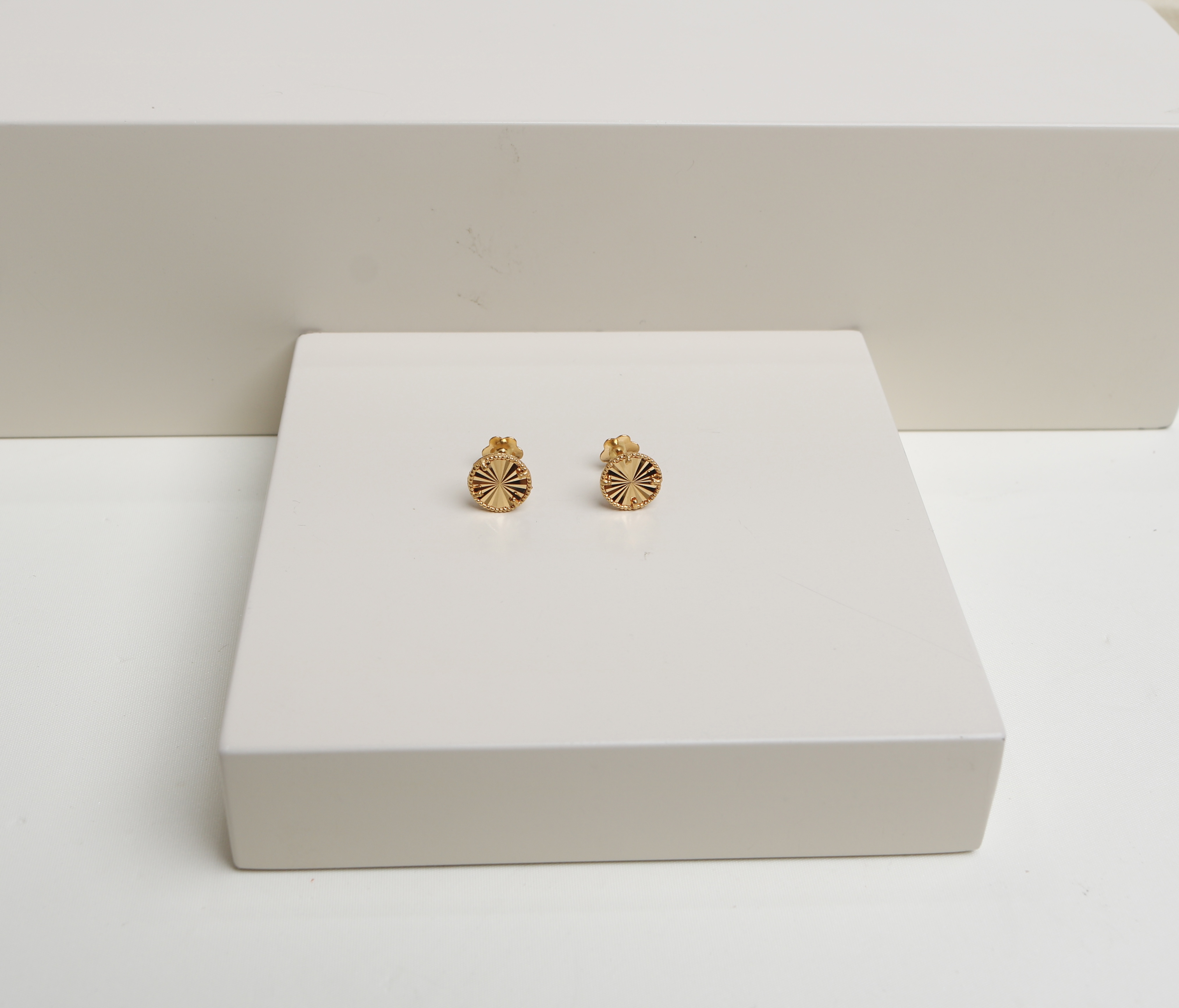 Children's earrings, 21 karat gold, Turkish made - (H-1459)