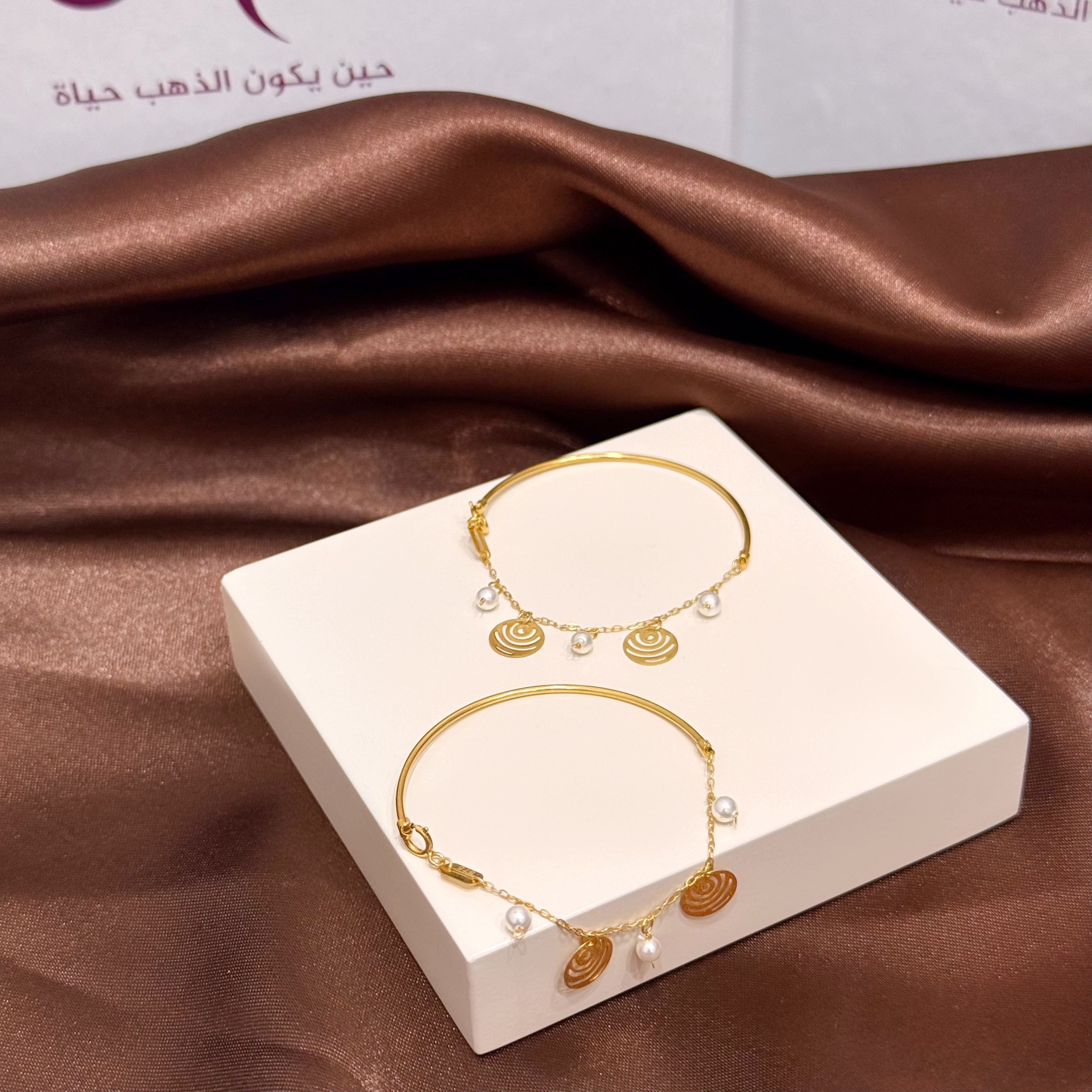 Baby bracelet, 21 karat gold, Turkish made - (H-1514)