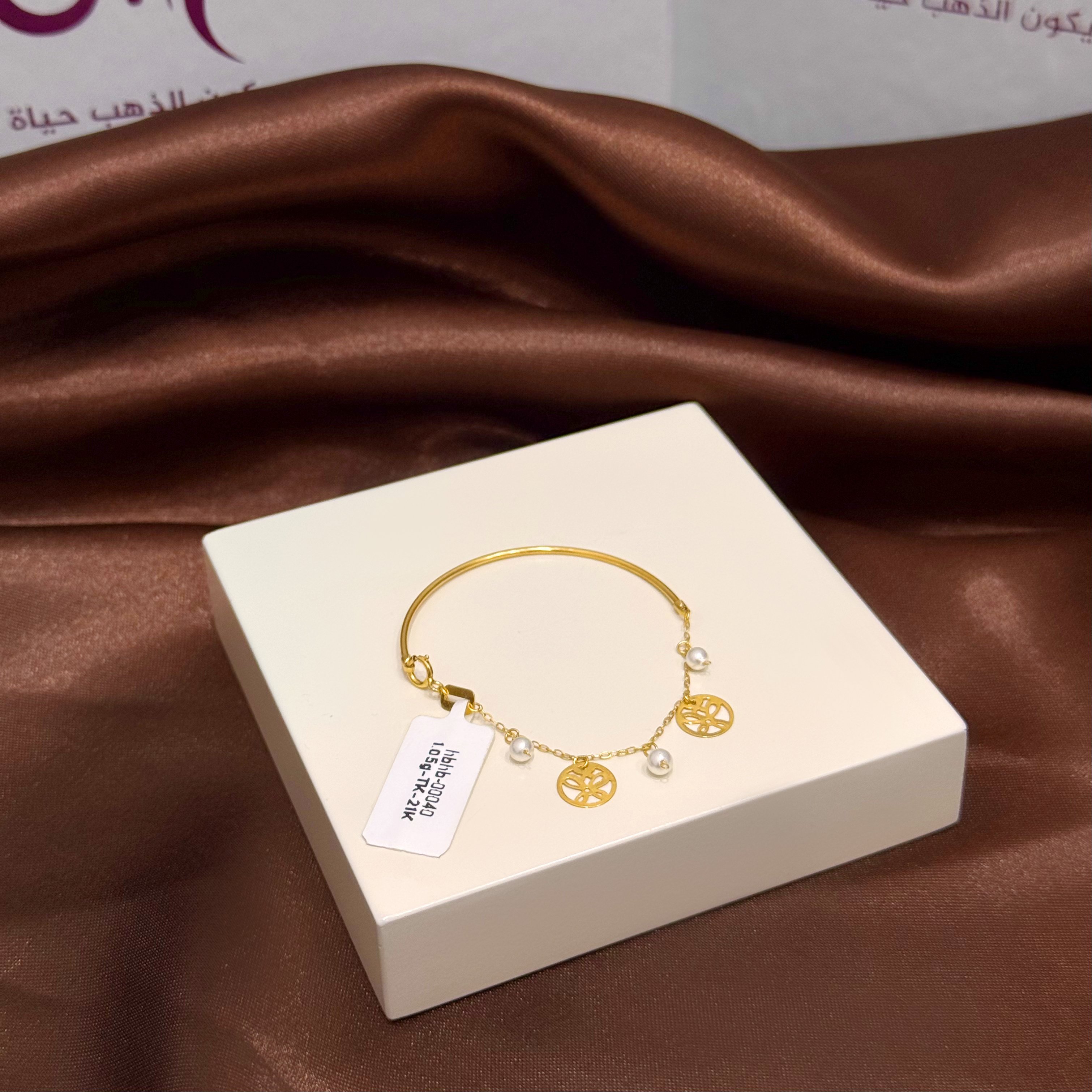 Baby bracelet, 21 karat gold, Turkish made - (H-1518)