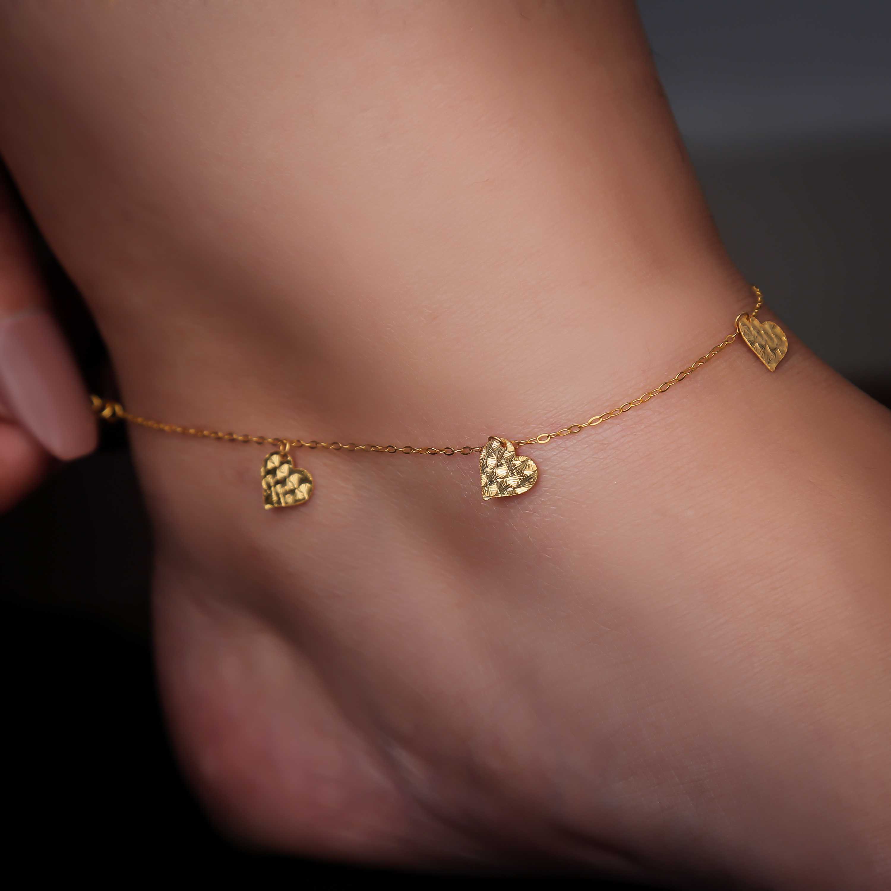 21 karat gold anklet, Turkish made - (H-0238)