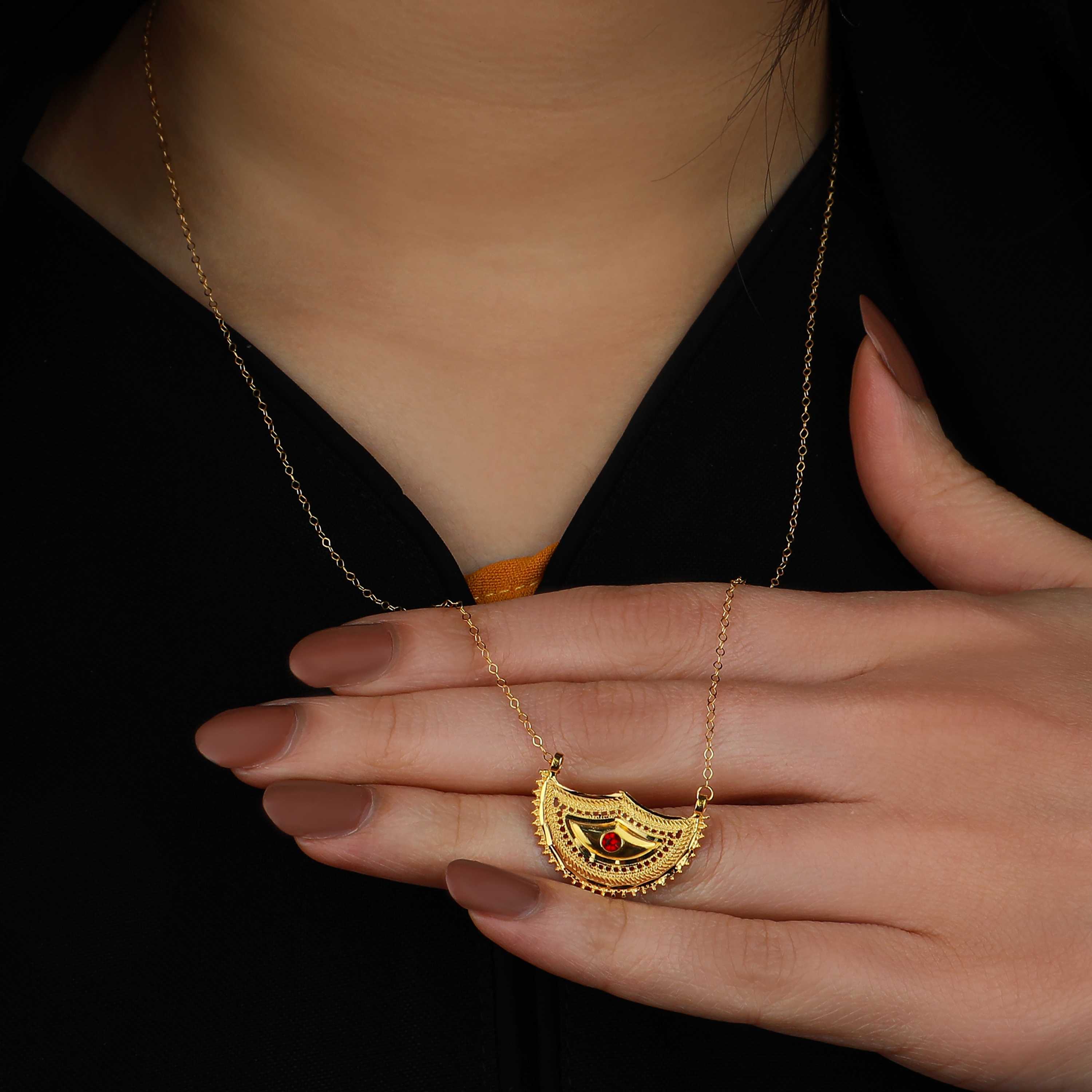 21 karat gold necklace, Turkish made - (H-0325) 21 karat gold necklace, Turkish made - (H-0325)