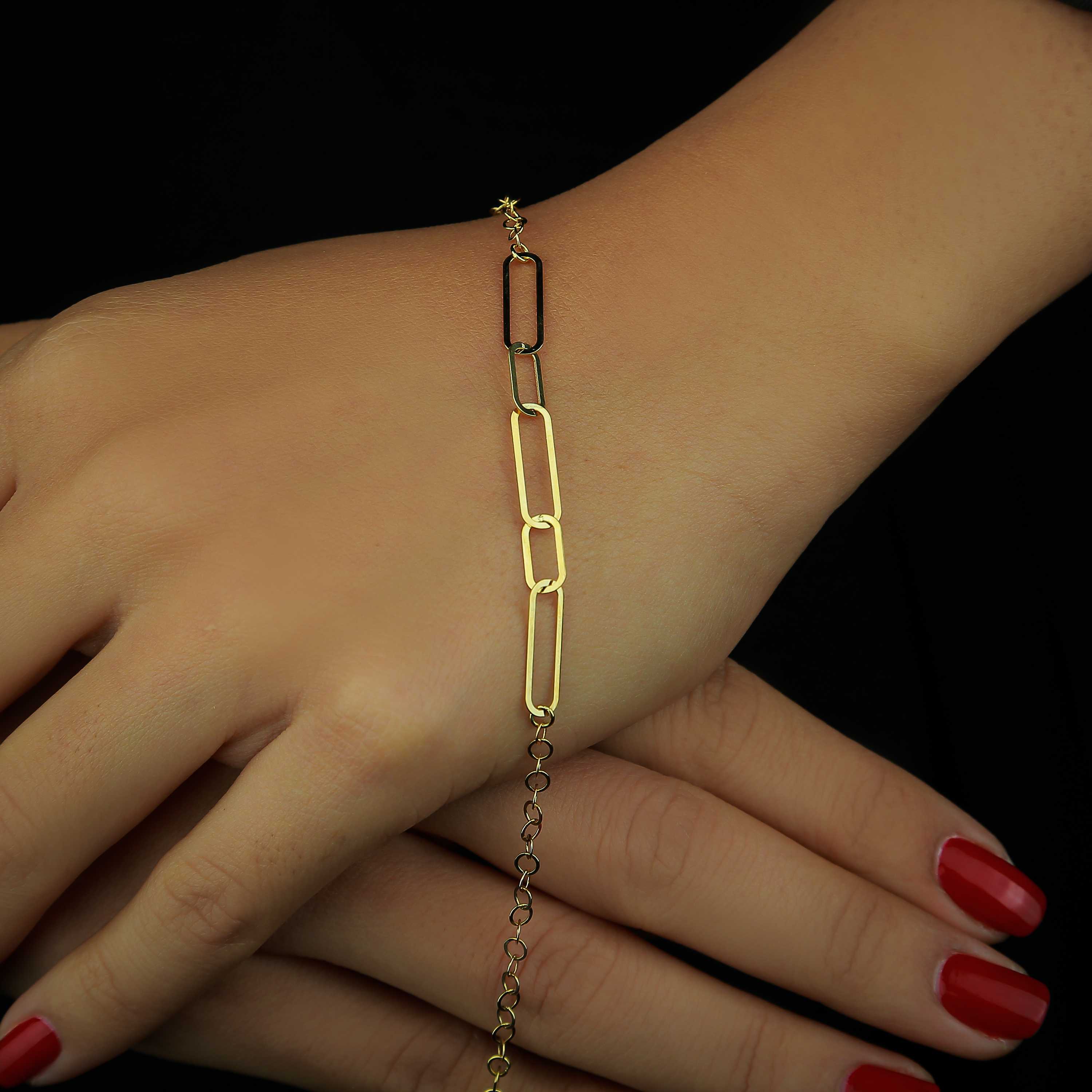 18 karat gold bracelet, made in Turkey - (H-0340)