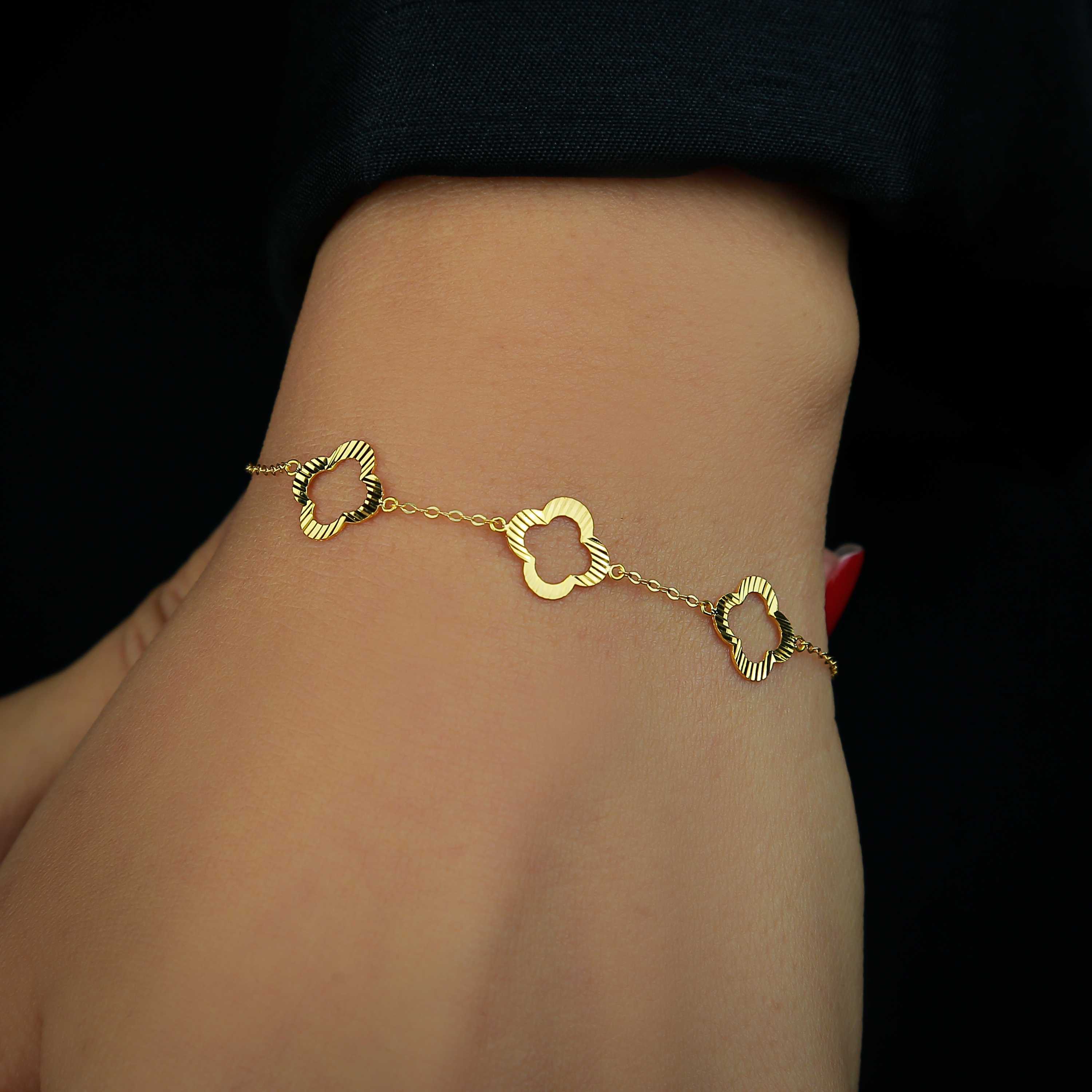 Van Cleef bracelet for children, 21-karat gold, made in Turkey - (H-0344)
