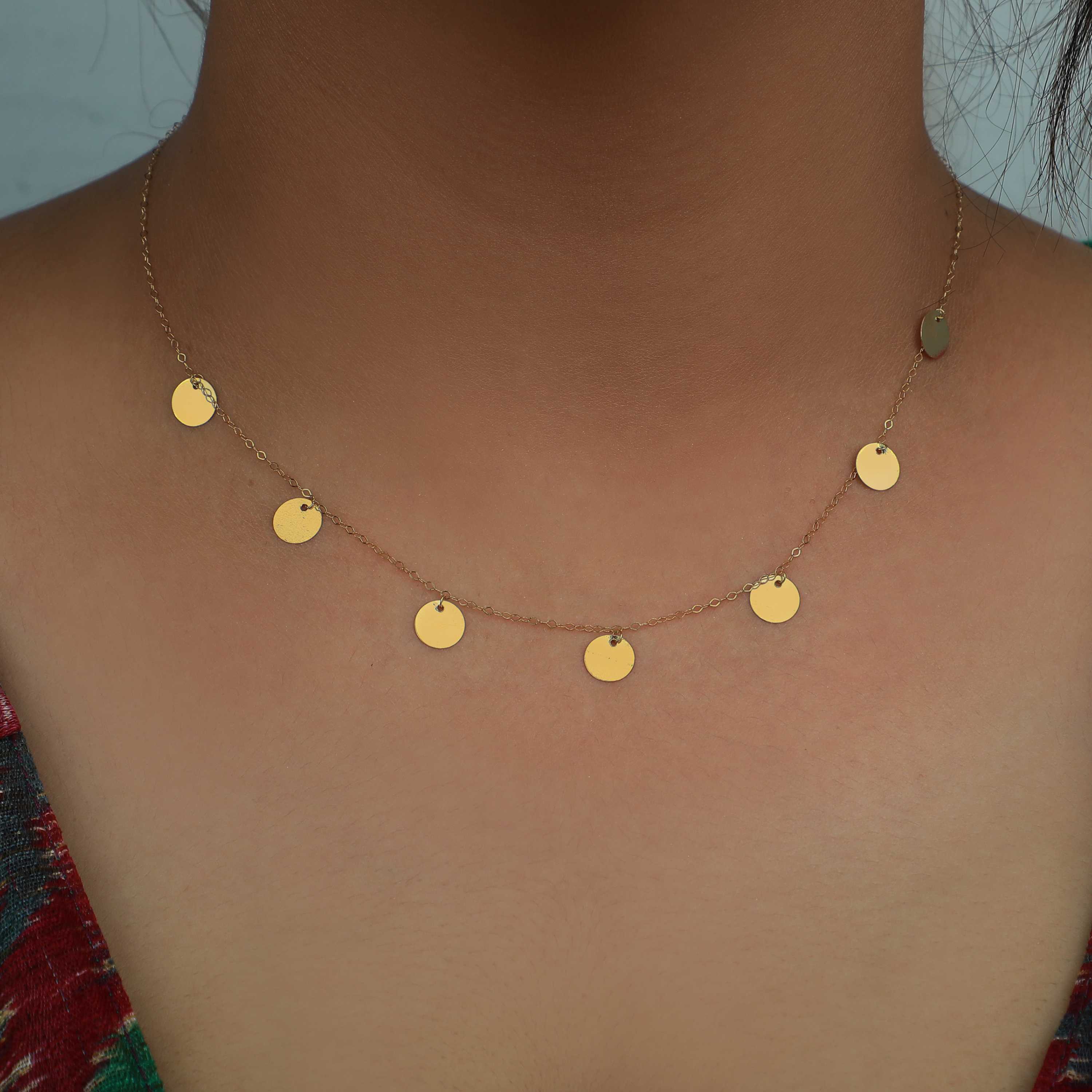 18 karat gold choker, made in Turkey - (H-0350)