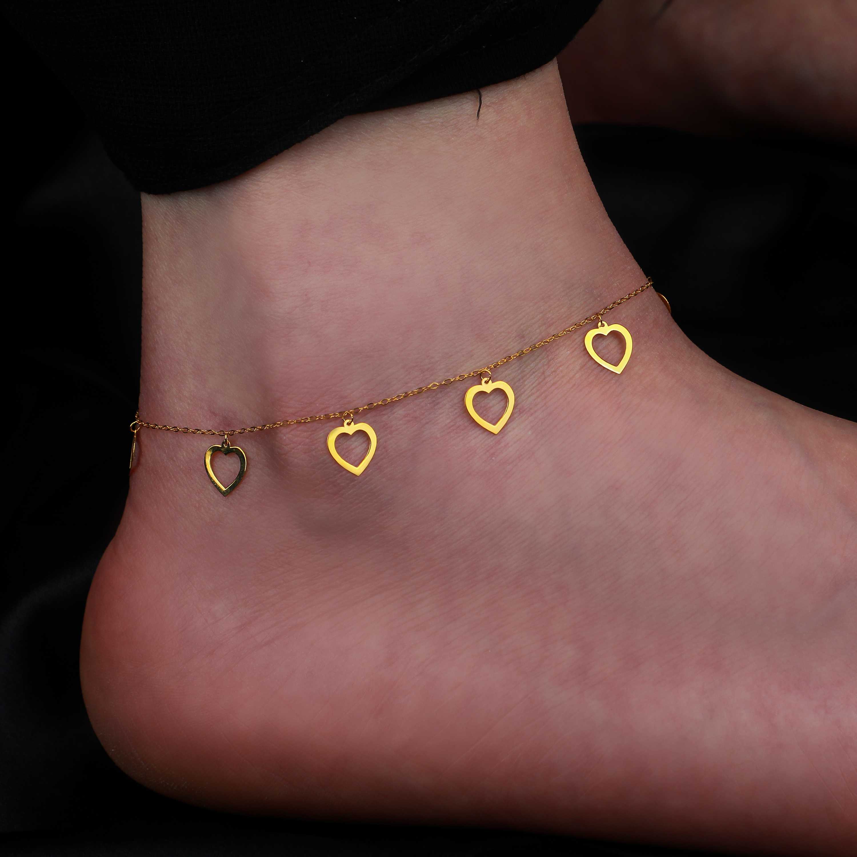 21 karat gold anklet, Turkish made - (H-0365)