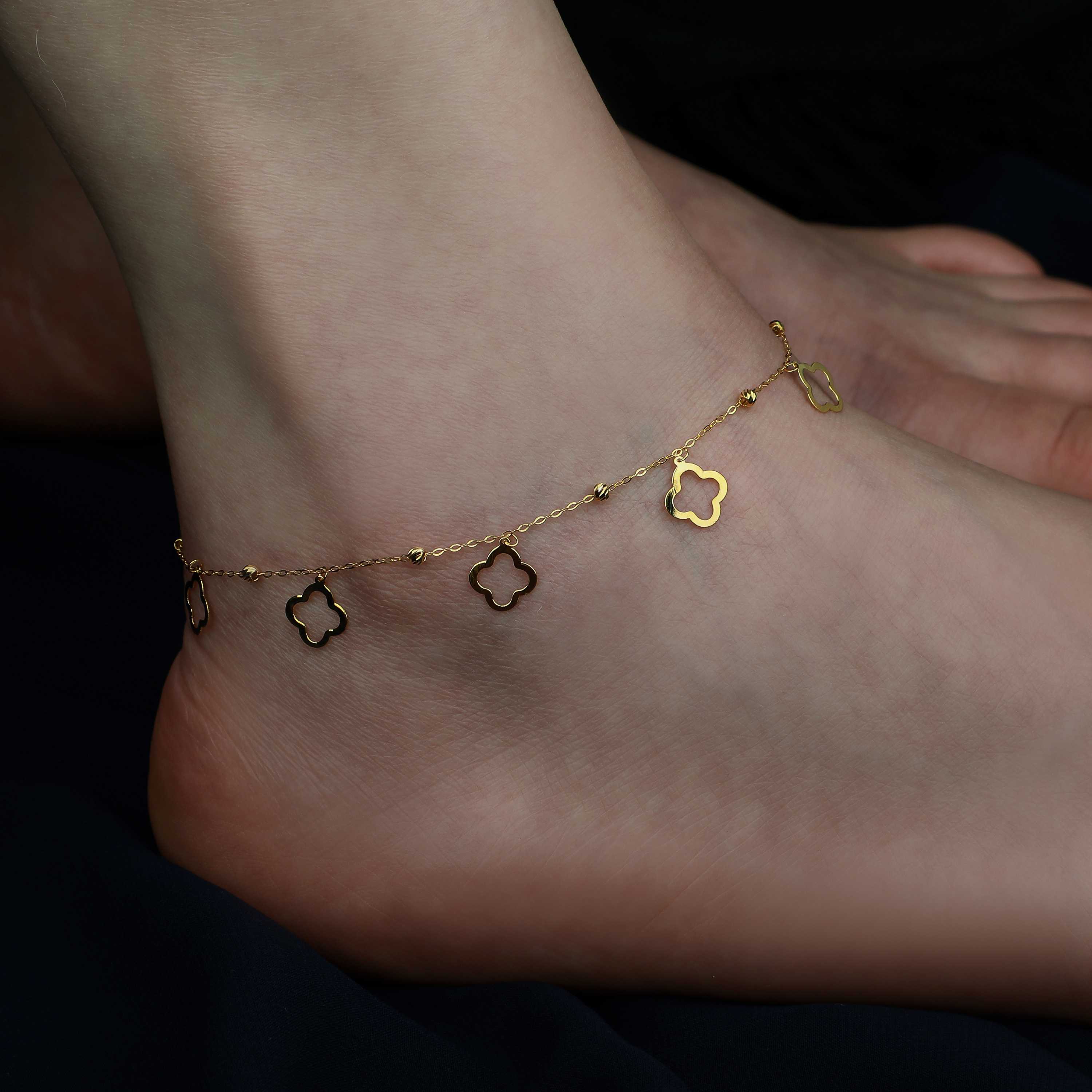 21 karat gold anklet, Turkish made - (H-0370)