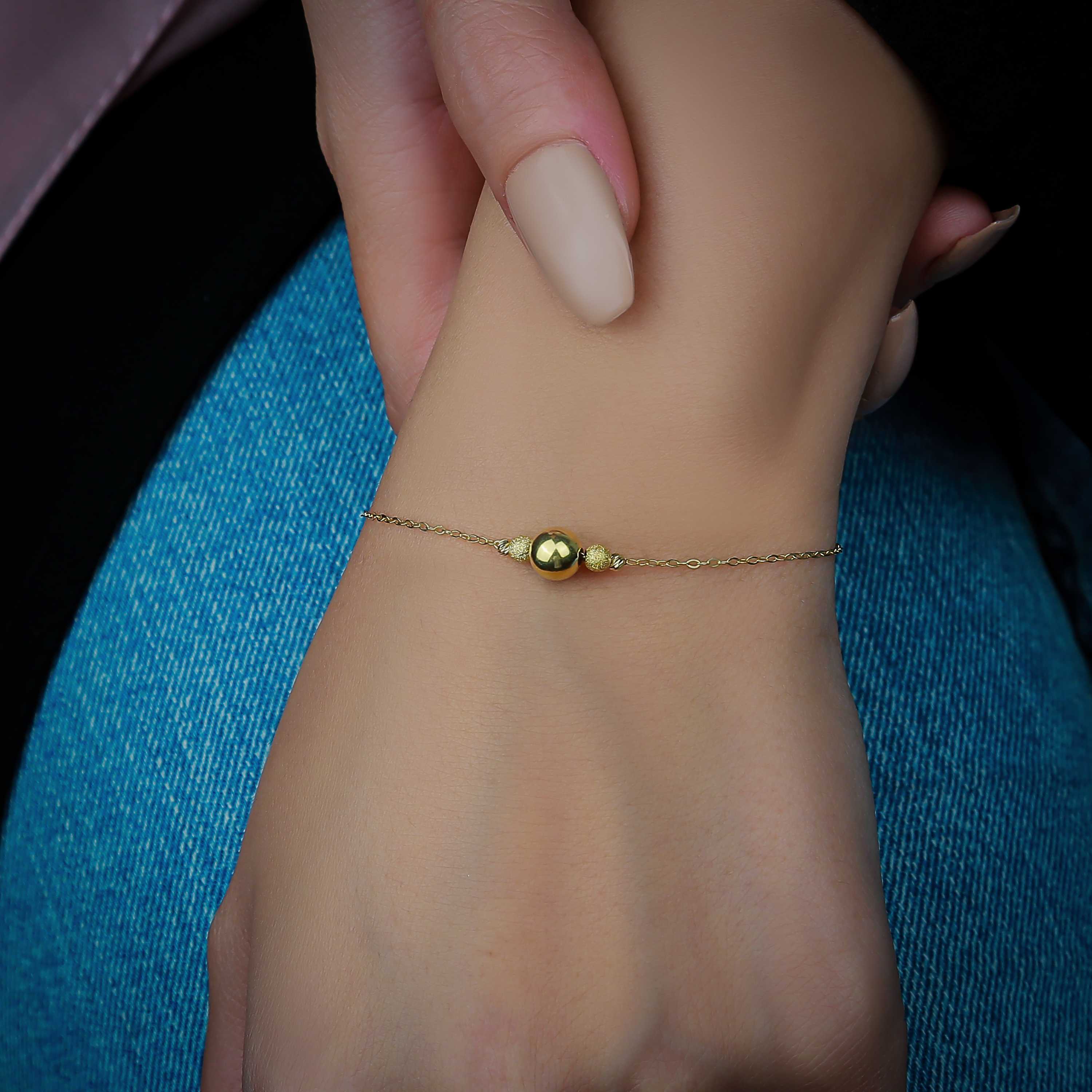 18 karat gold bracelet, Italian made - (H-0043)