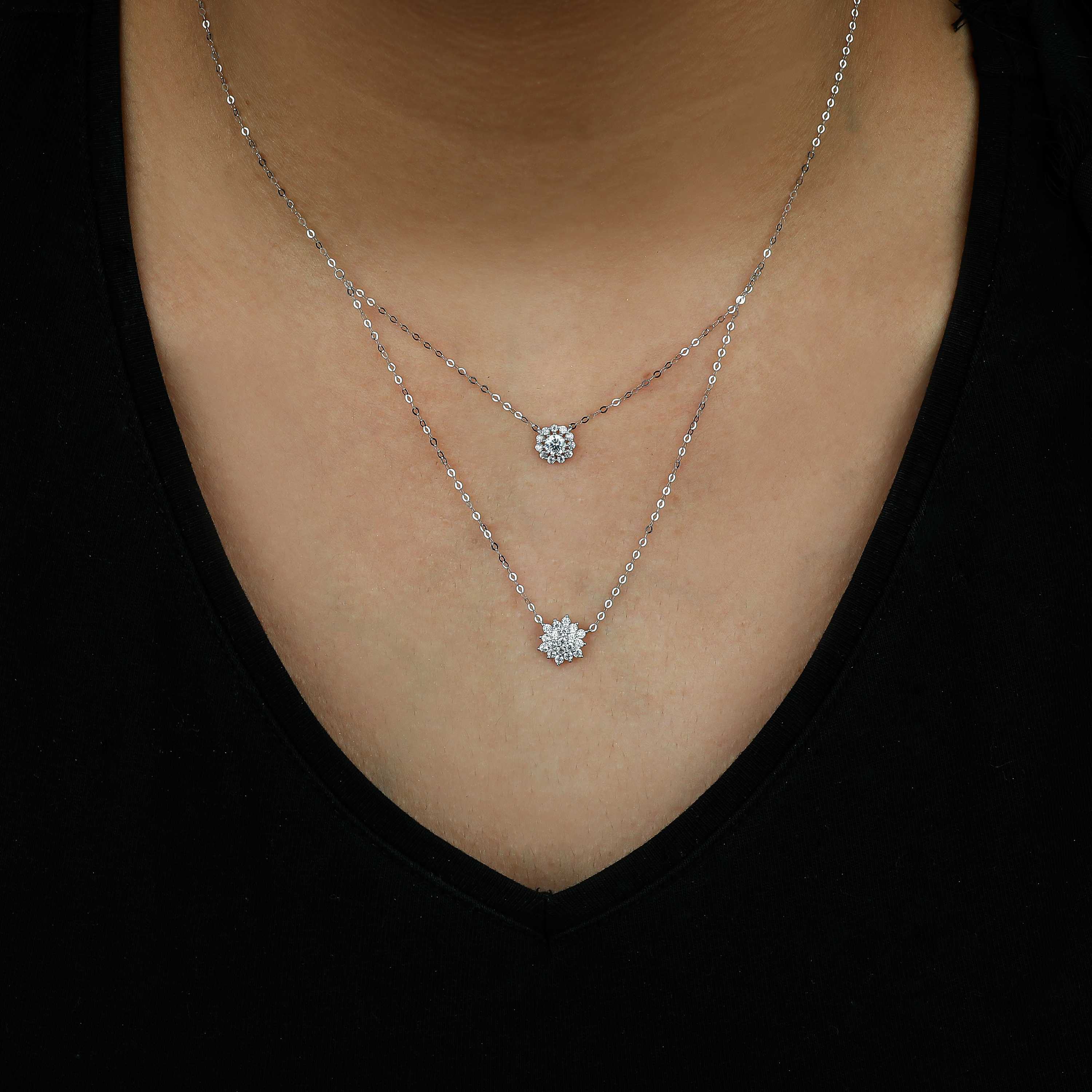 18 karat white gold choker, made in Turkey - (H-0433)