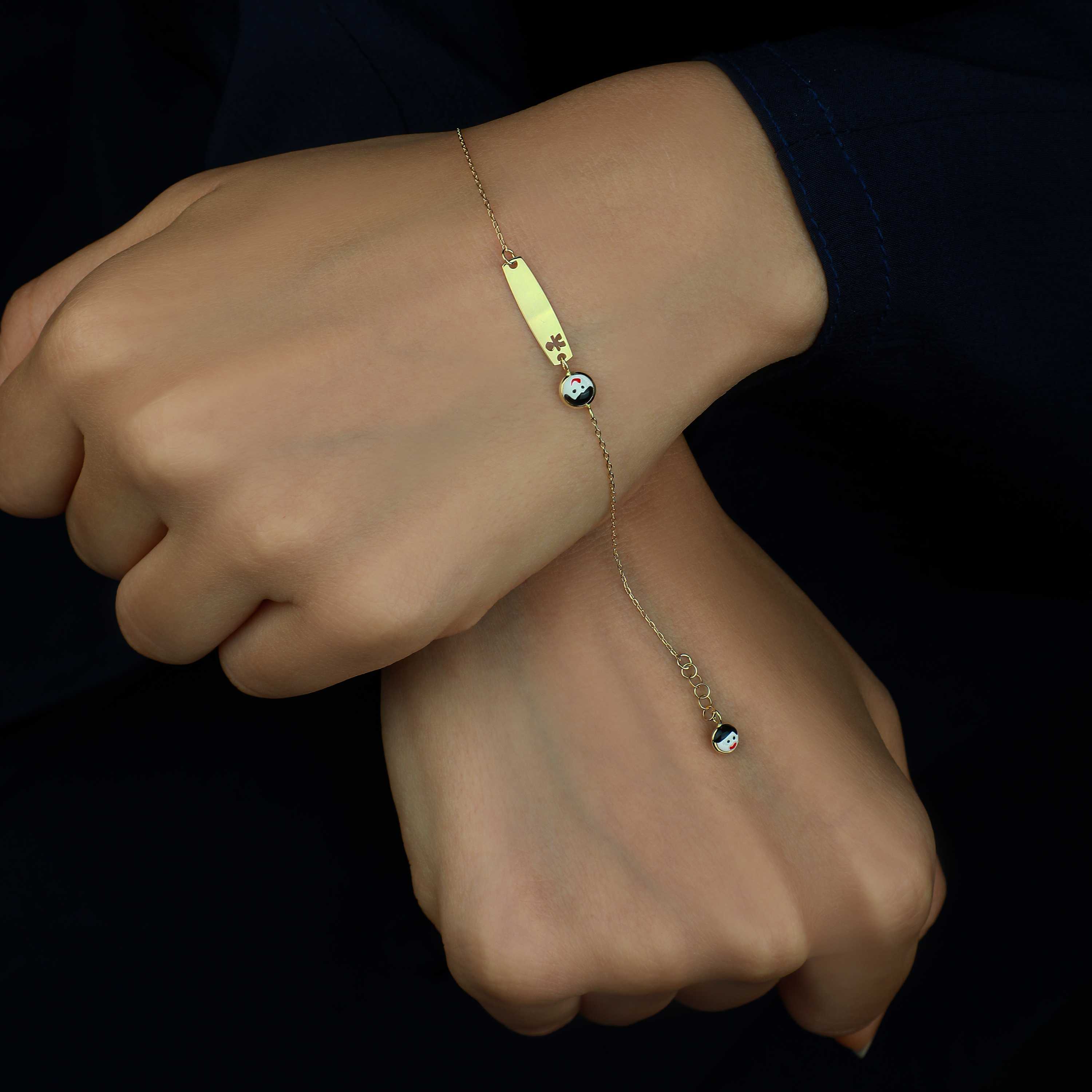 18-karat gold children's bracelet, made in Turkey - (H-0491)