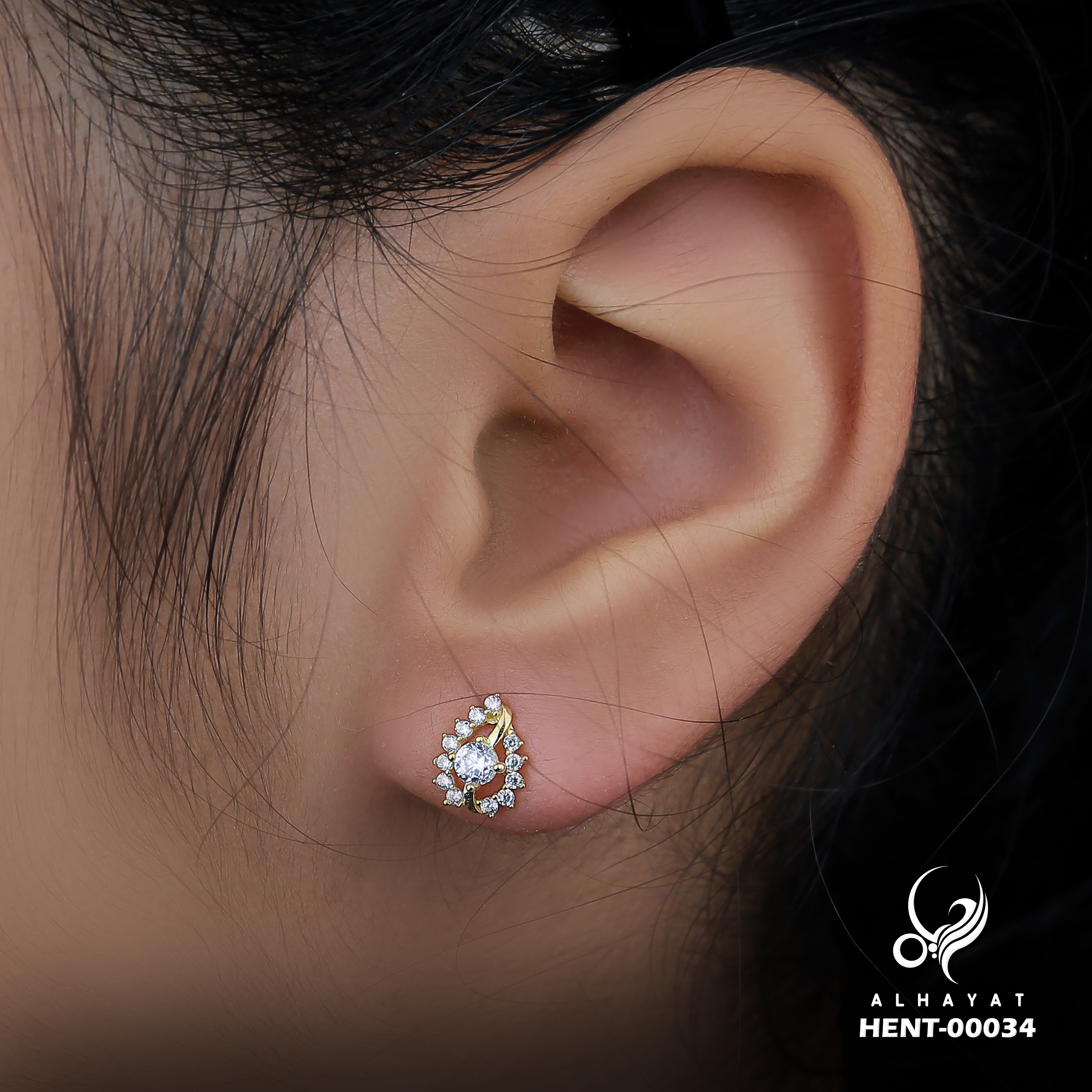 18 karat gold net ring, made in Turkey - (H-0096)