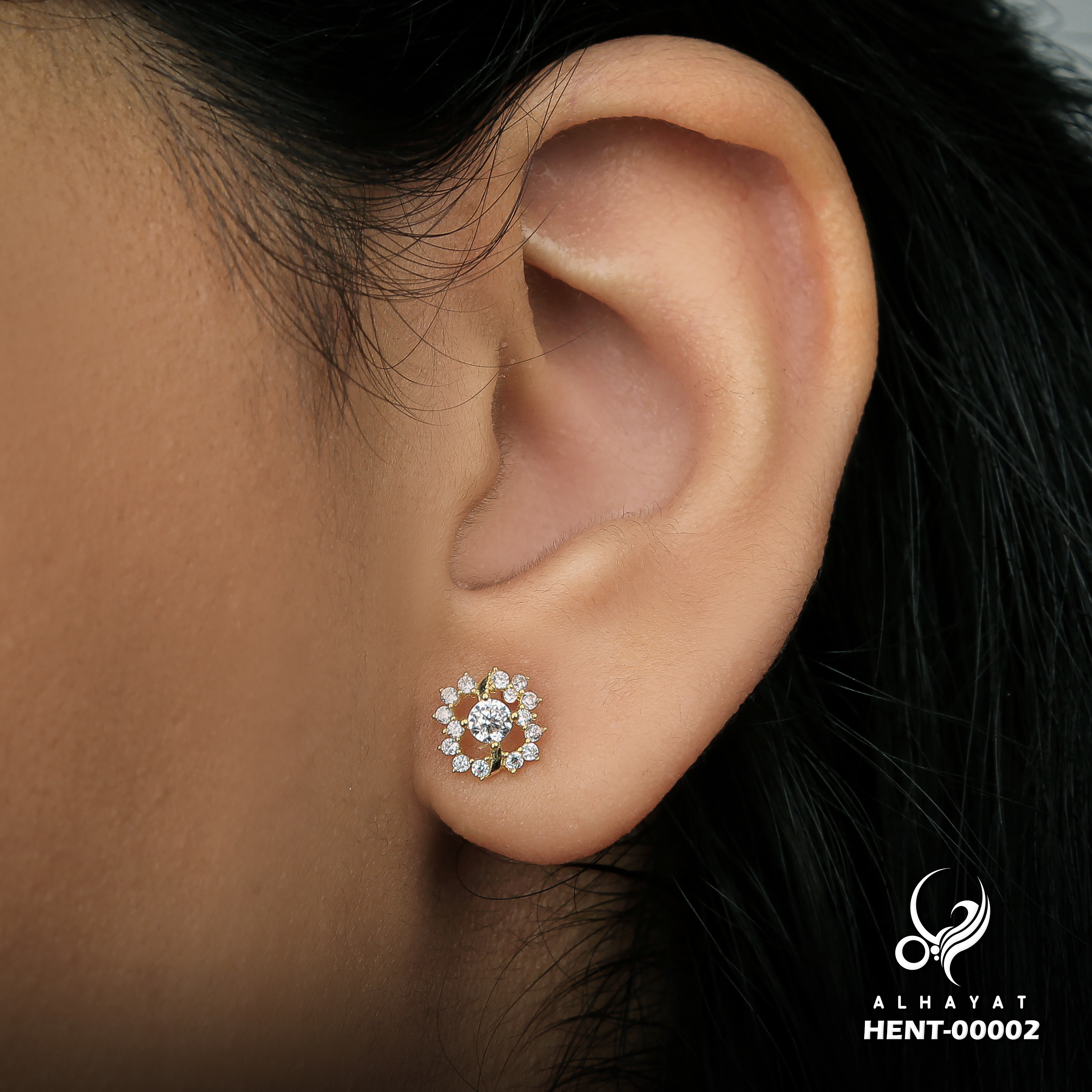 18 karat gold net ring, made in Turkey - (H-0098)