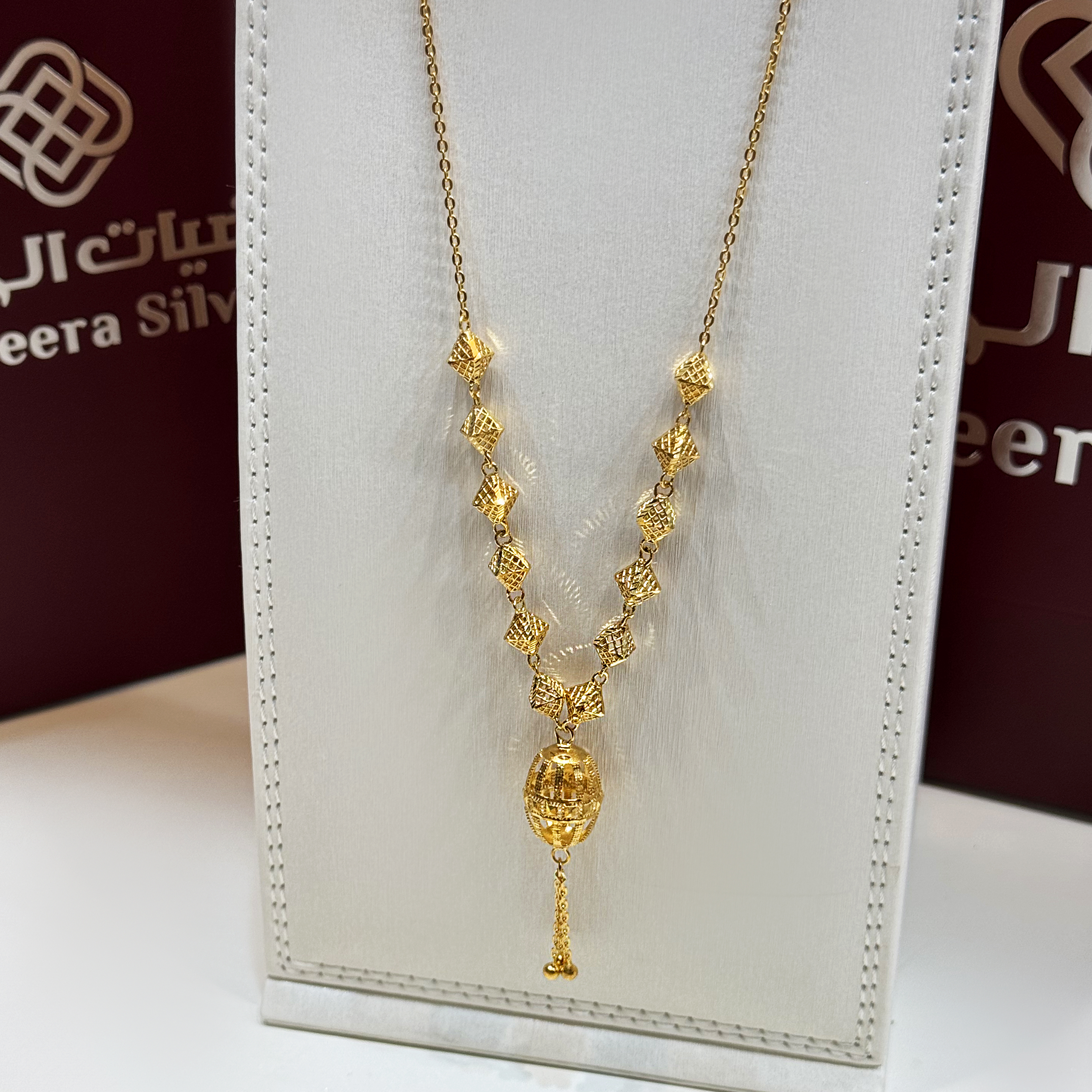 925 sterling silver plated necklace - (J-0184)