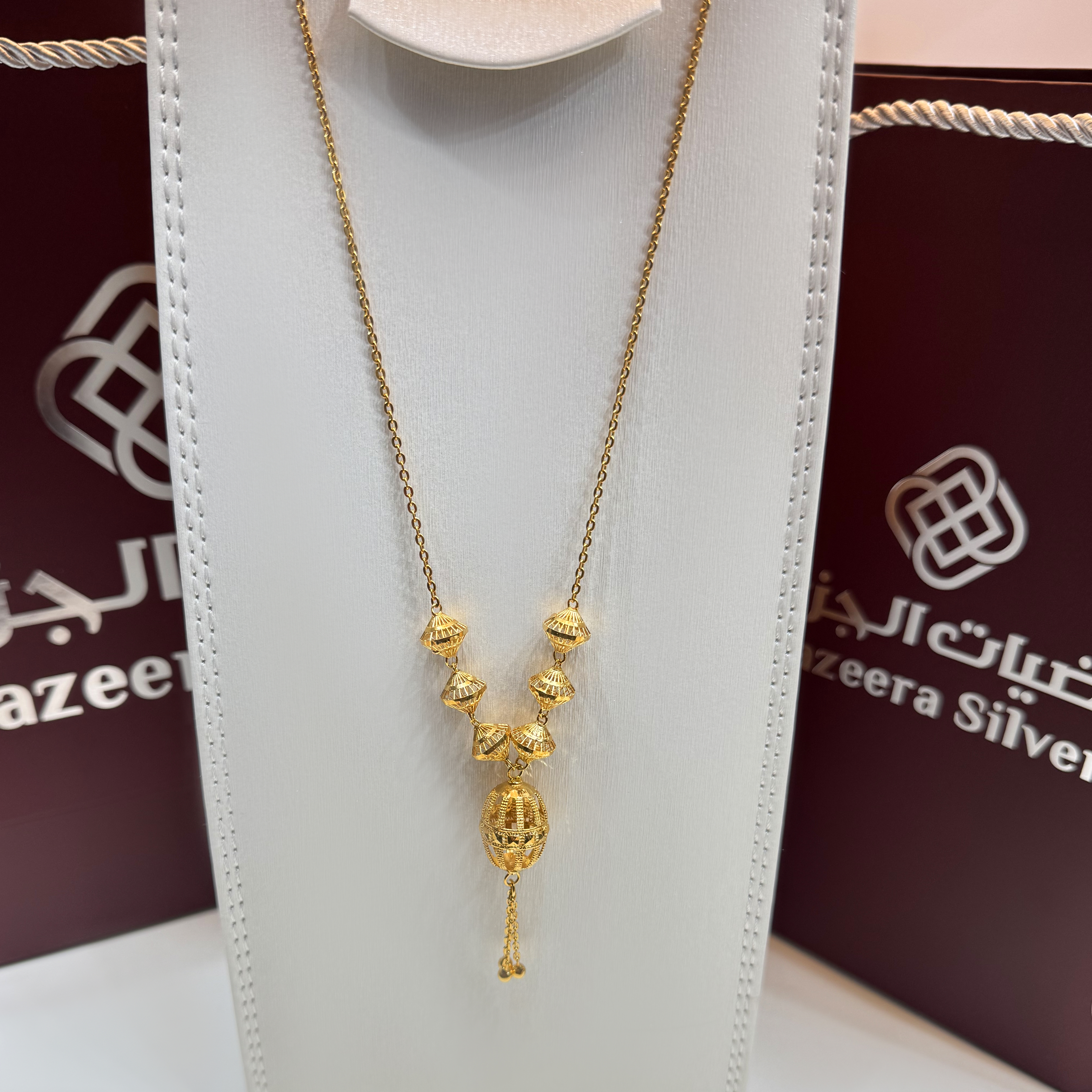 926 sterling silver plated rosary necklace - (J-0237)