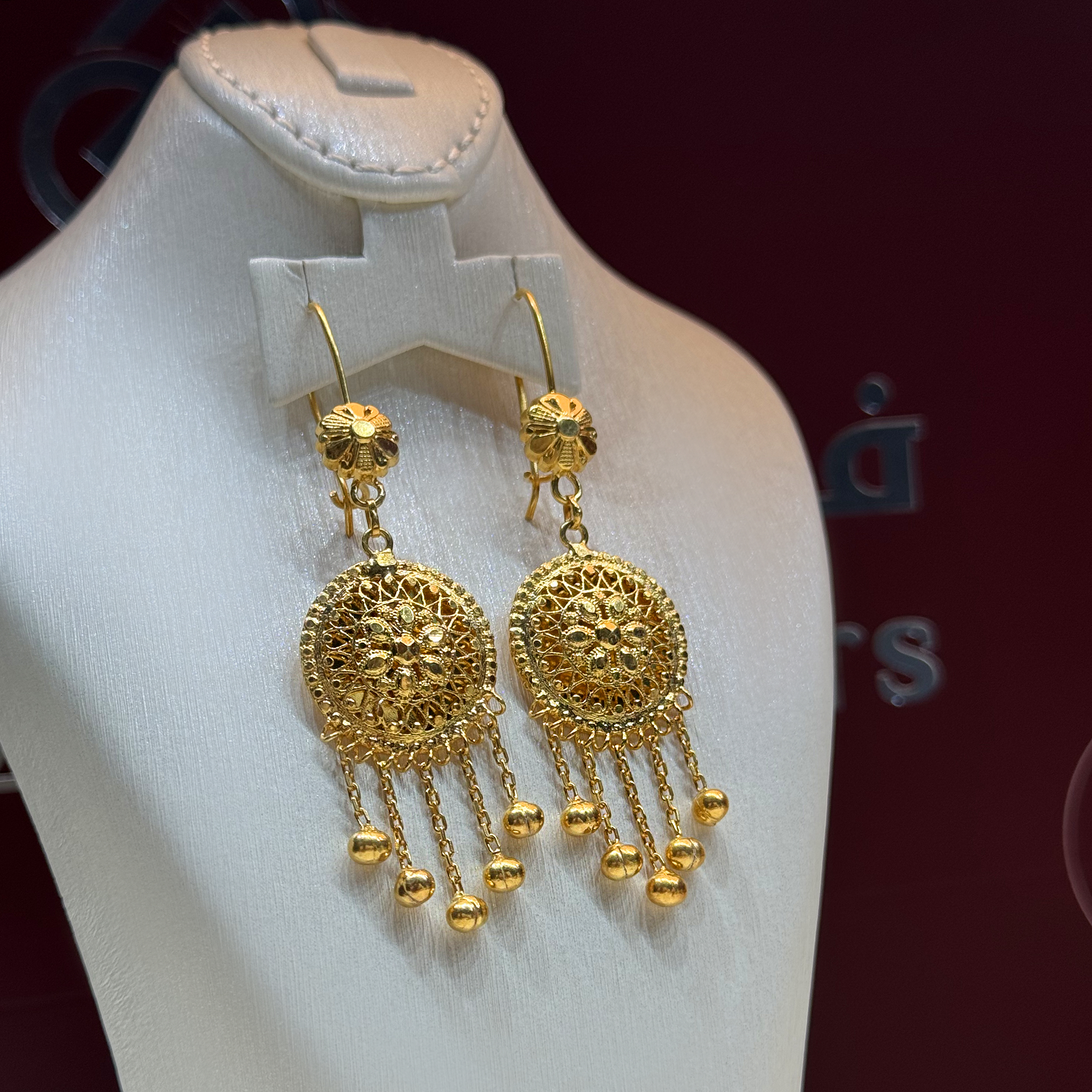 925 sterling silver plated pendant earring - (J-0238)