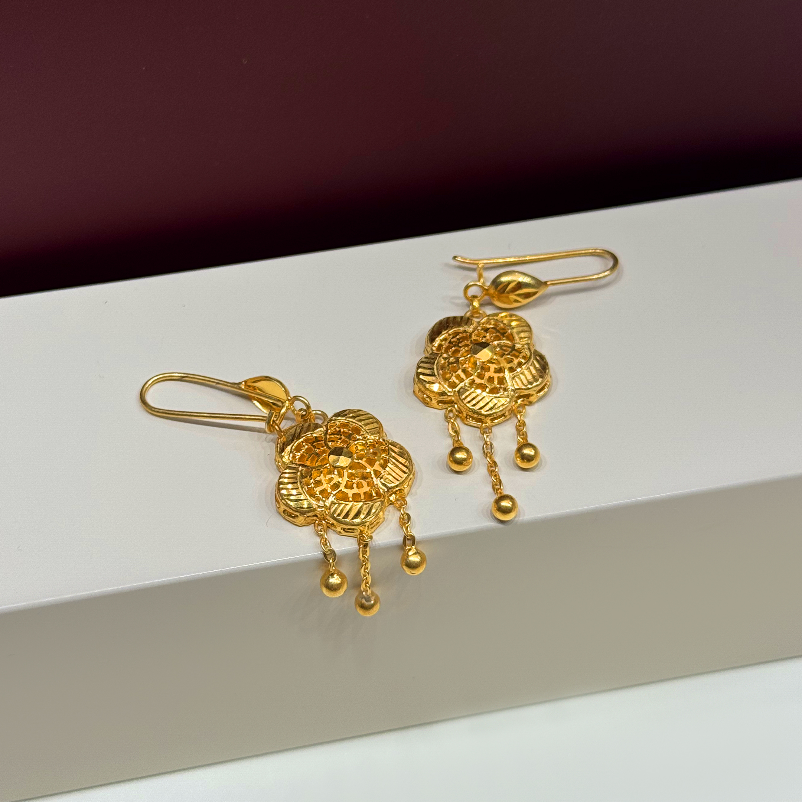 925 sterling silver plated pendant earring - (J-0250)