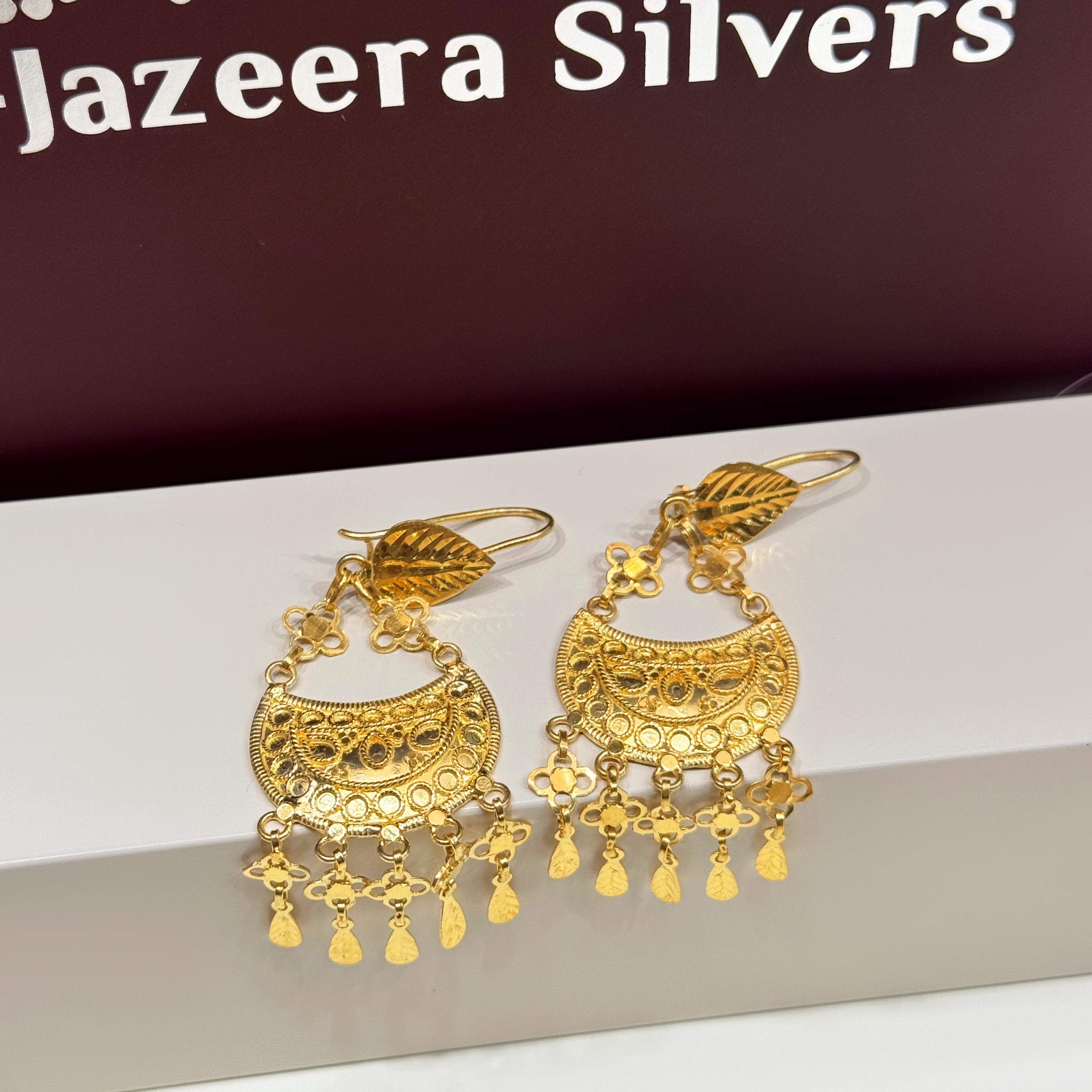 925 sterling silver plated pendant earring - (J-0252)