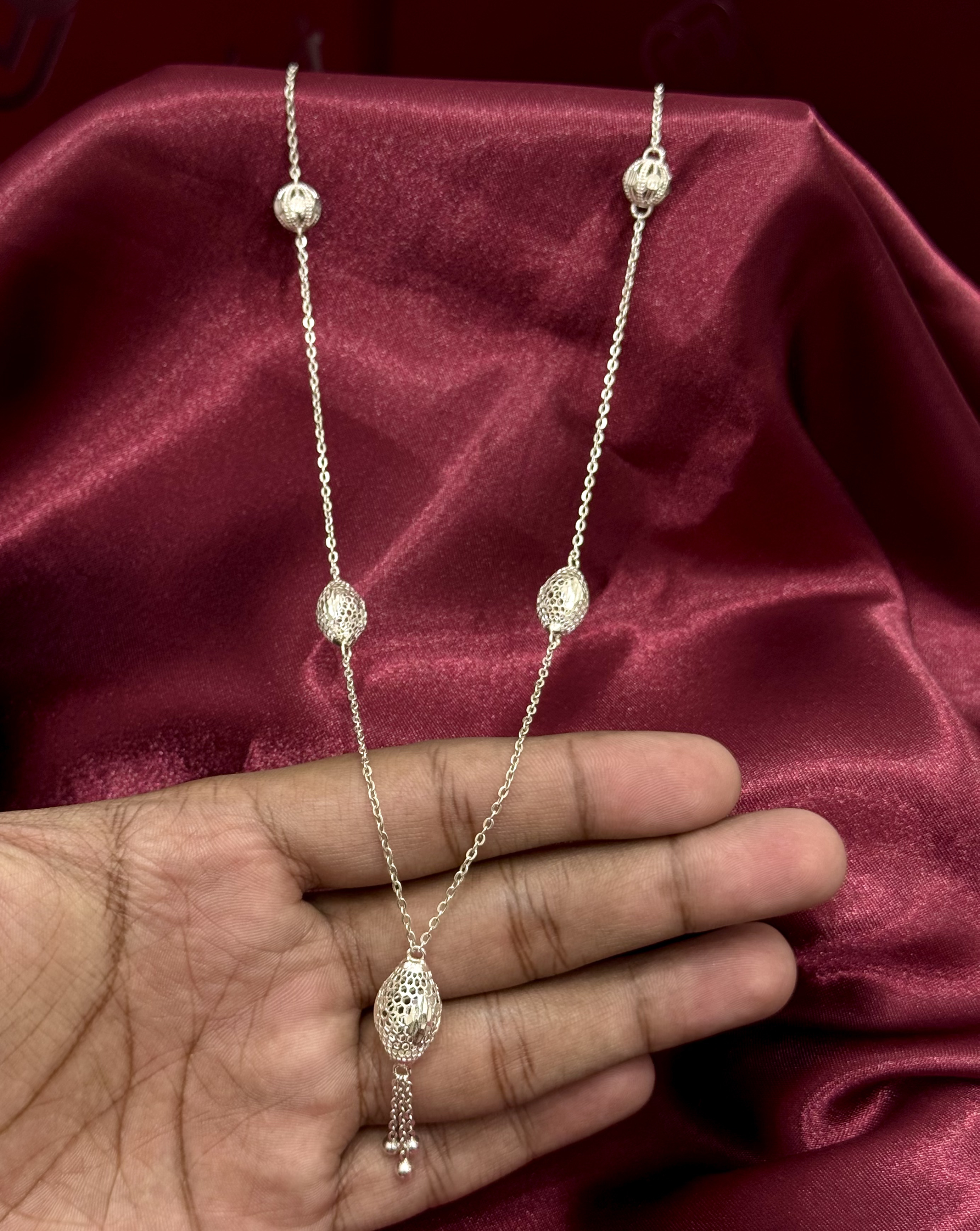 930 silver plated prayer beads necklace