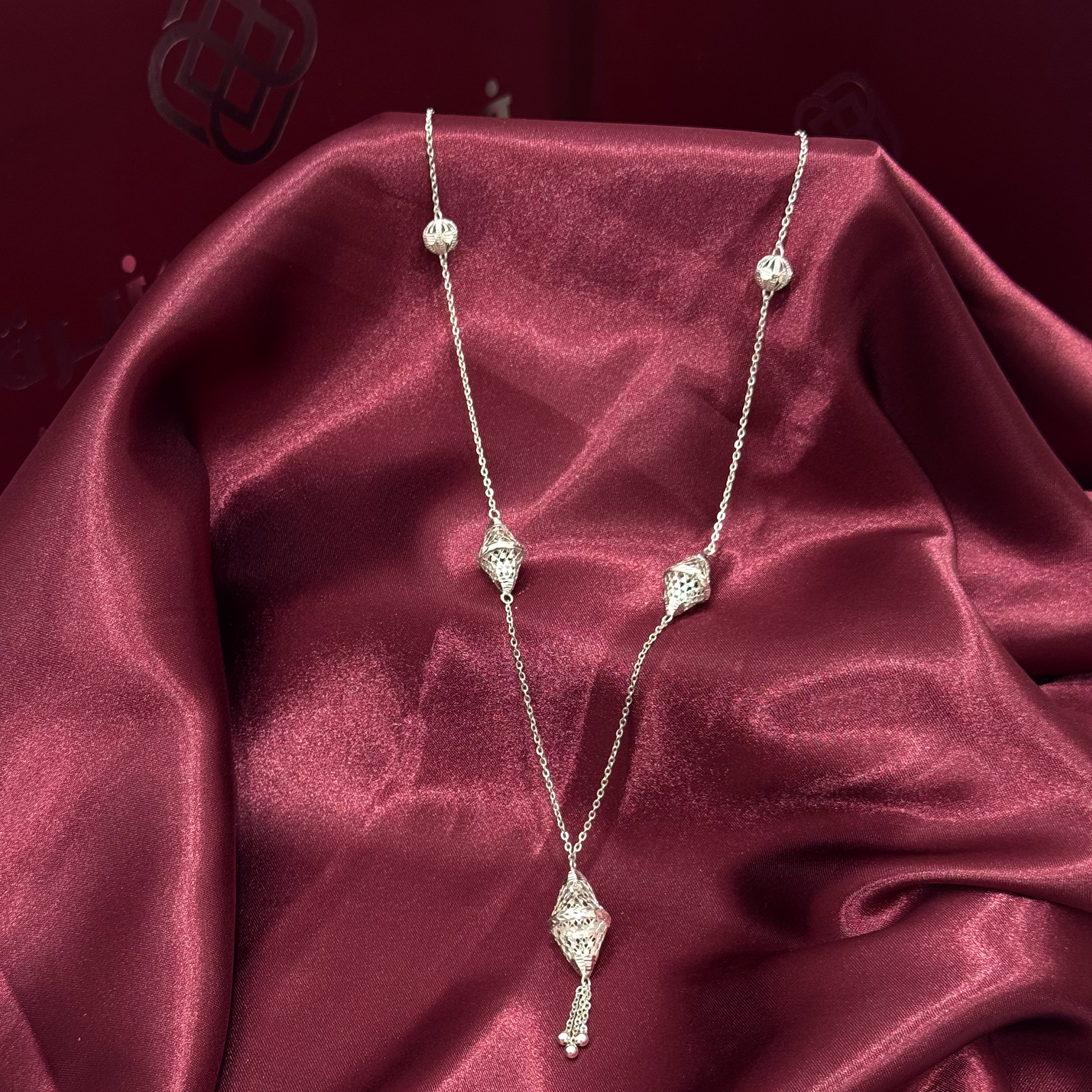 931 plated silver prayer beads necklace