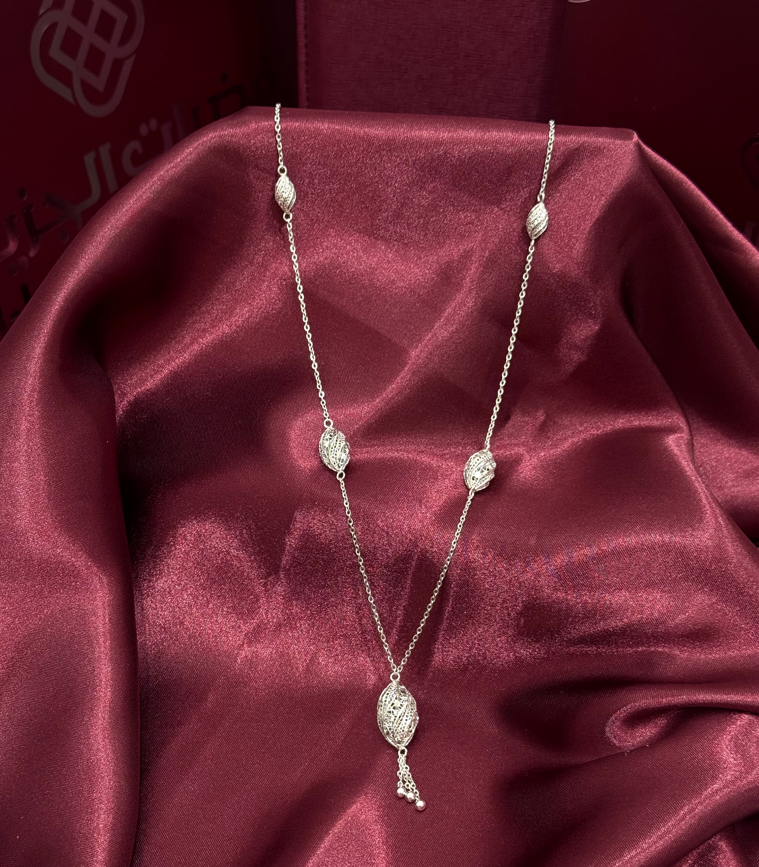932 plated silver prayer beads necklace