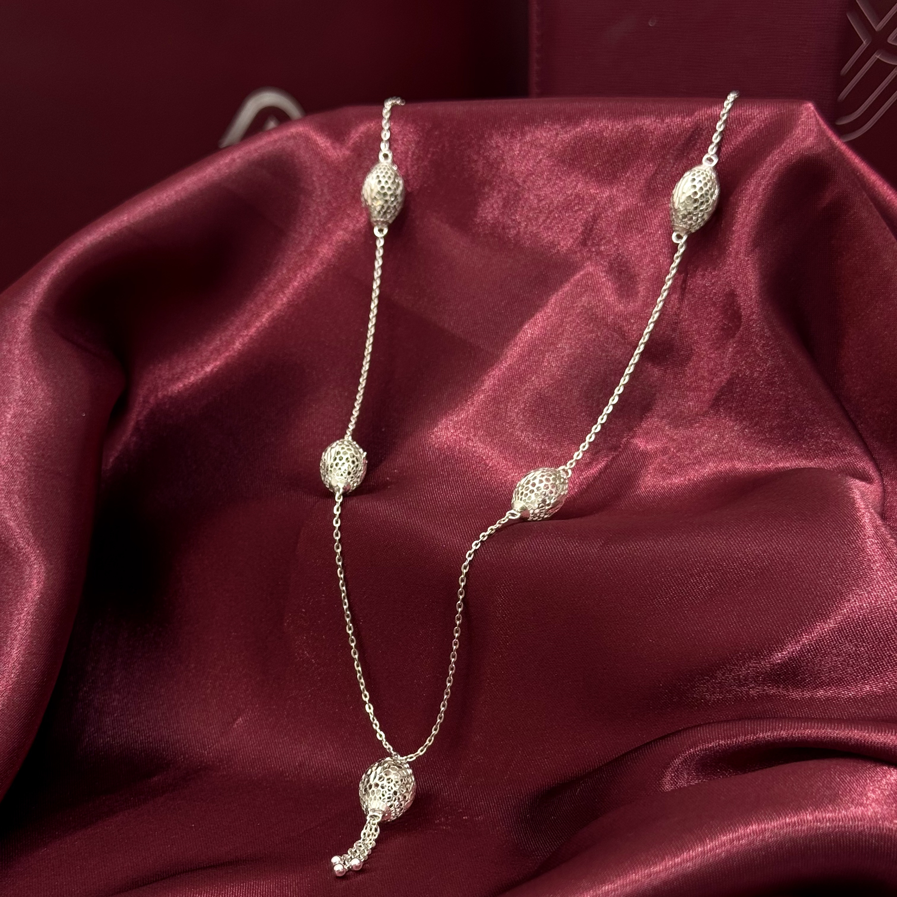 933 plated silver prayer beads necklace