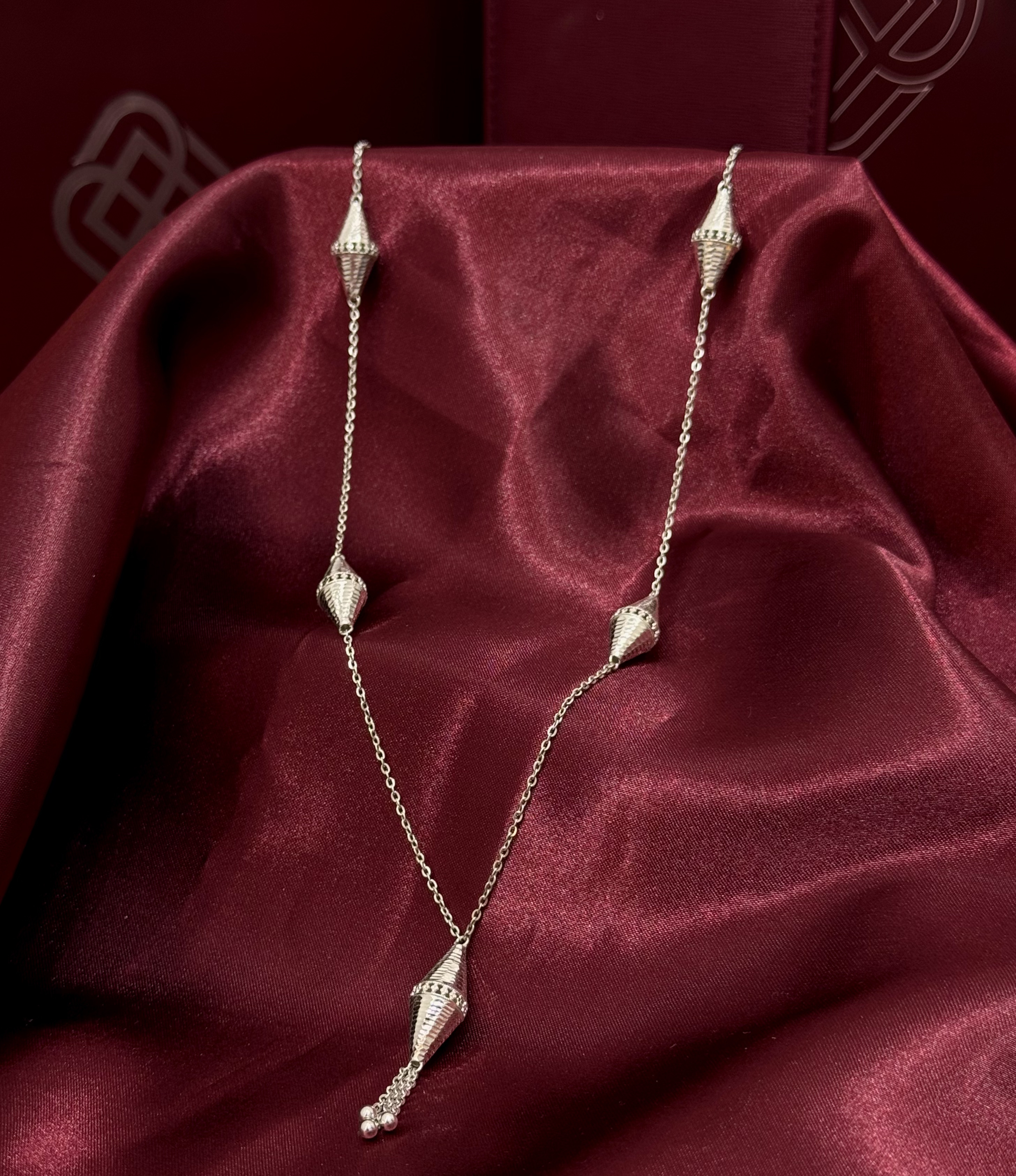 938 plated silver prayer beads necklace - (J-0452) 938 plated silver prayer beads necklace - (J-0452)