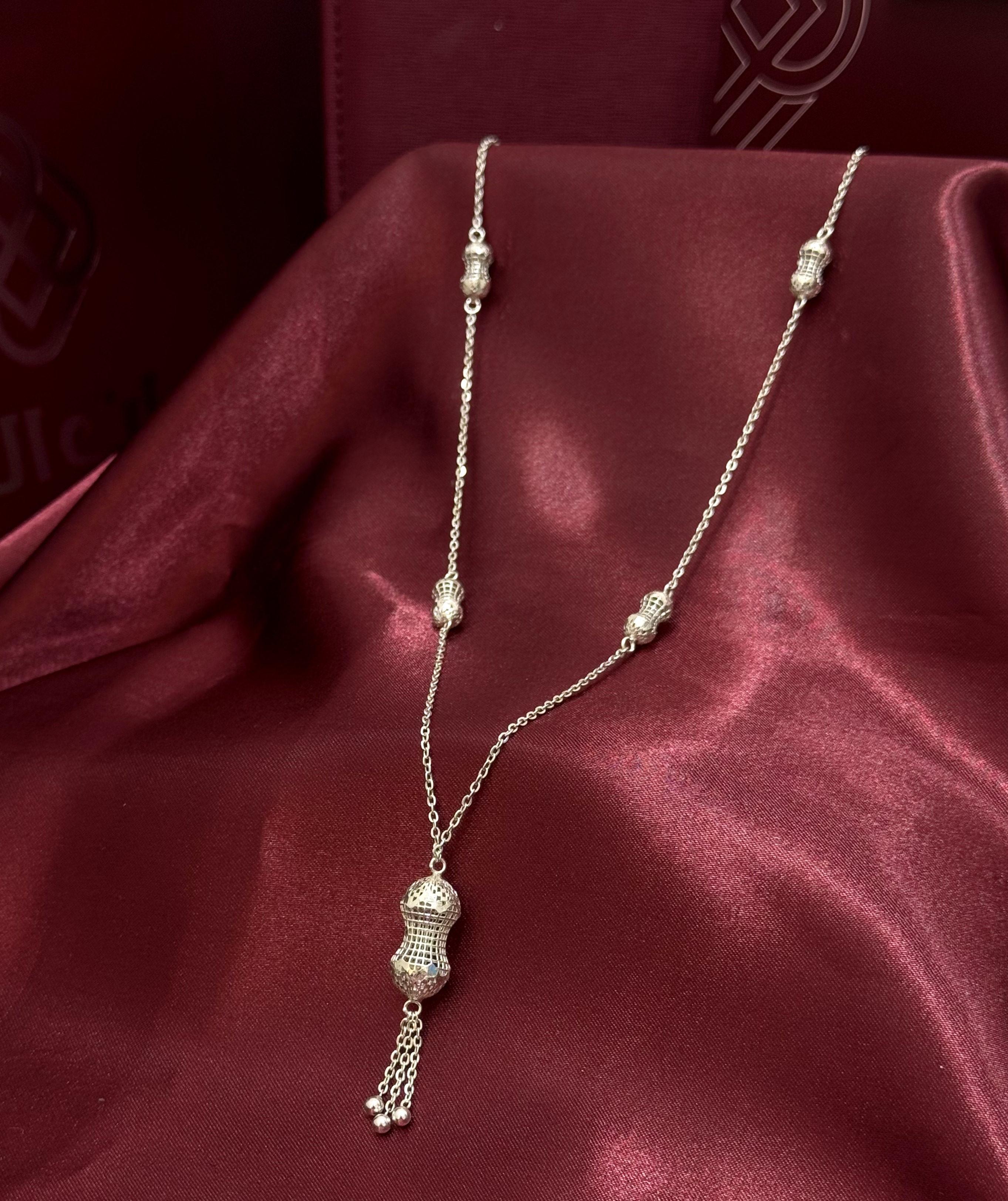 942 plated silver prayer beads necklace - (J-0456) 942 plated silver prayer beads necklace - (J-0456)