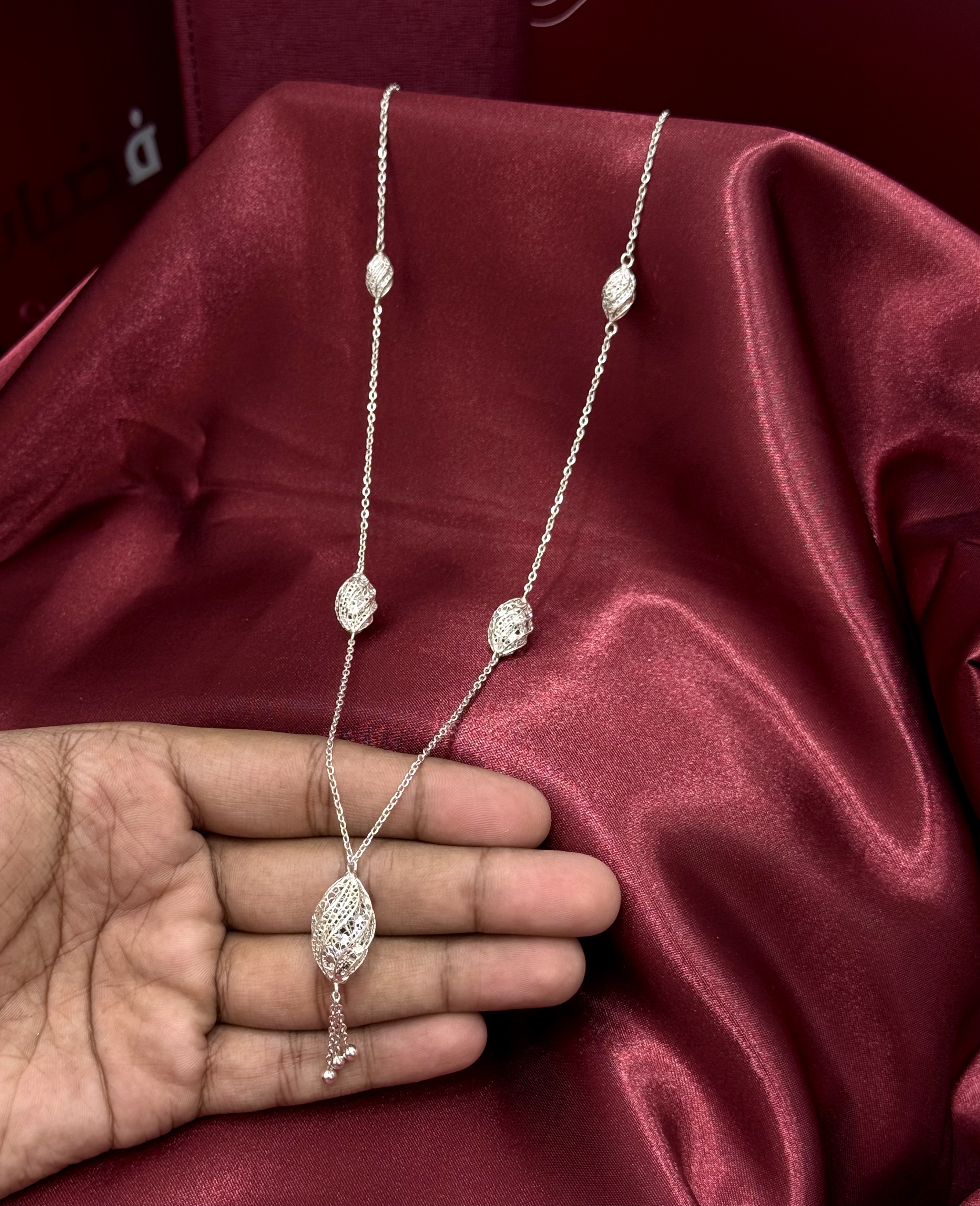 944 plated silver prayer beads necklace - (J-0458) 944 plated silver prayer beads necklace - (J-0458)