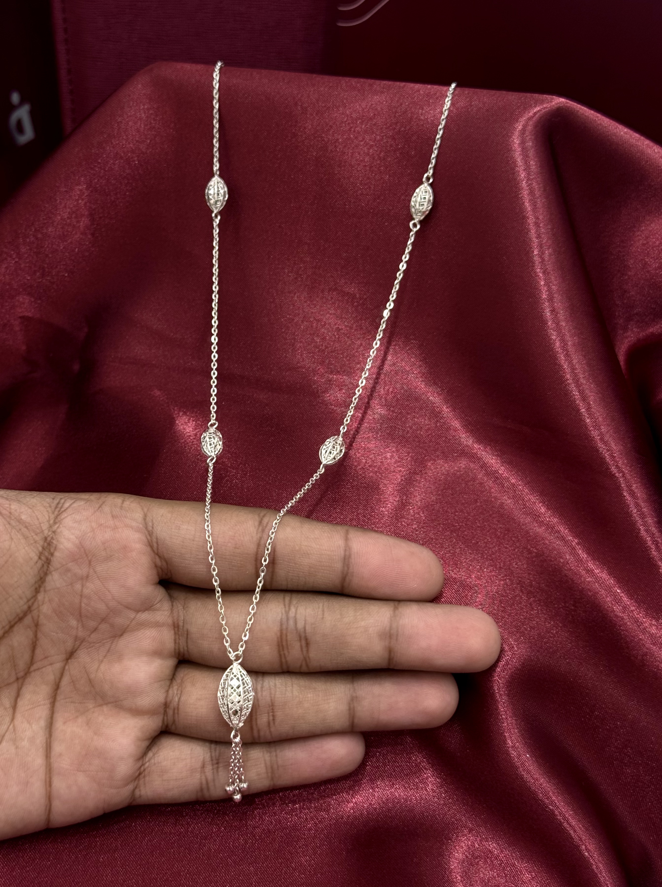 947 plated silver prayer beads necklace - (J-0461) 947 plated silver prayer beads necklace - (J-0461)
