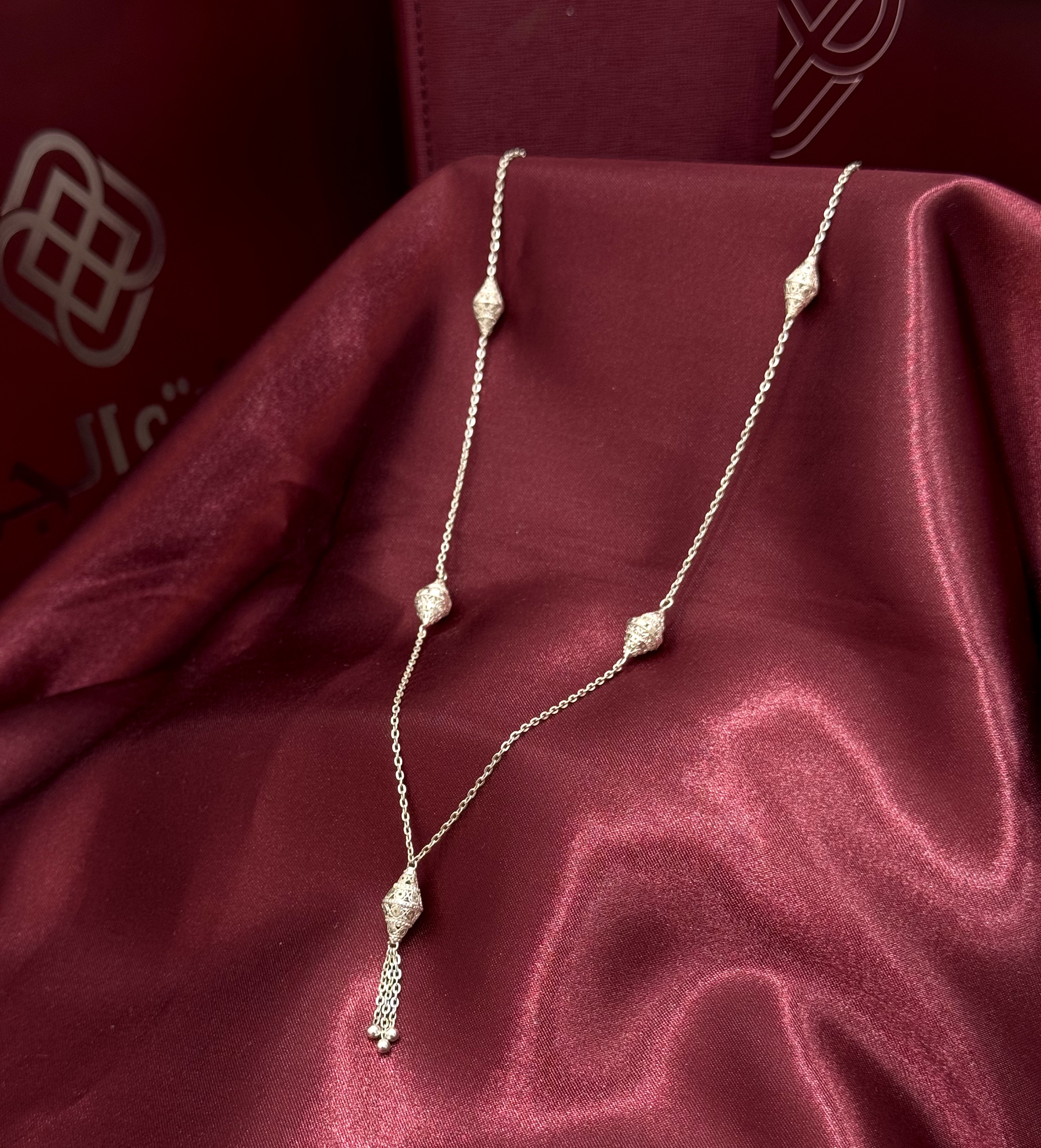 949 plated silver prayer beads necklace - (J-0463) 949 plated silver prayer beads necklace - (J-0463)