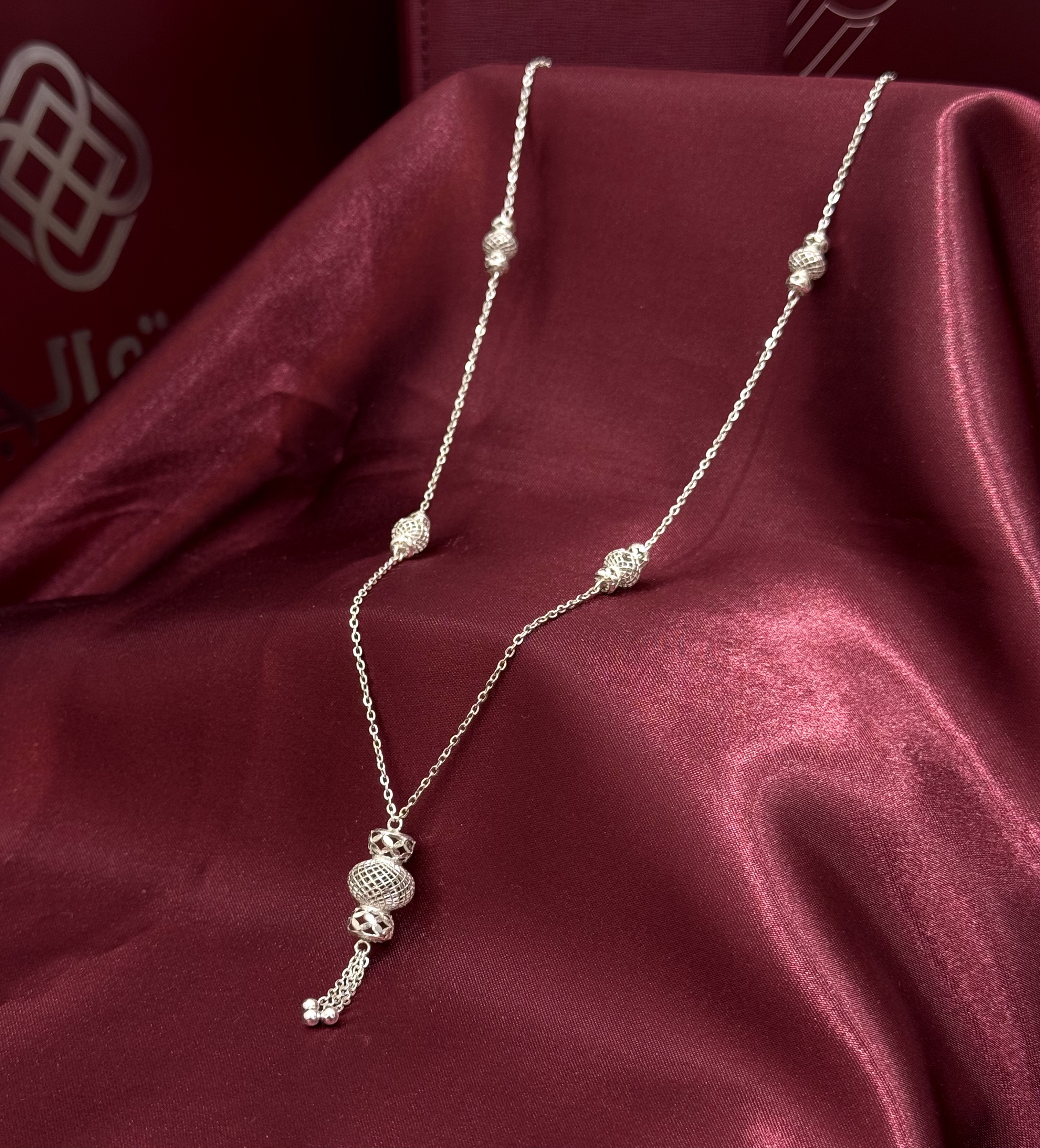 953 plated silver prayer beads necklace - (J-0467) 953 plated silver prayer beads necklace - (J-0467)