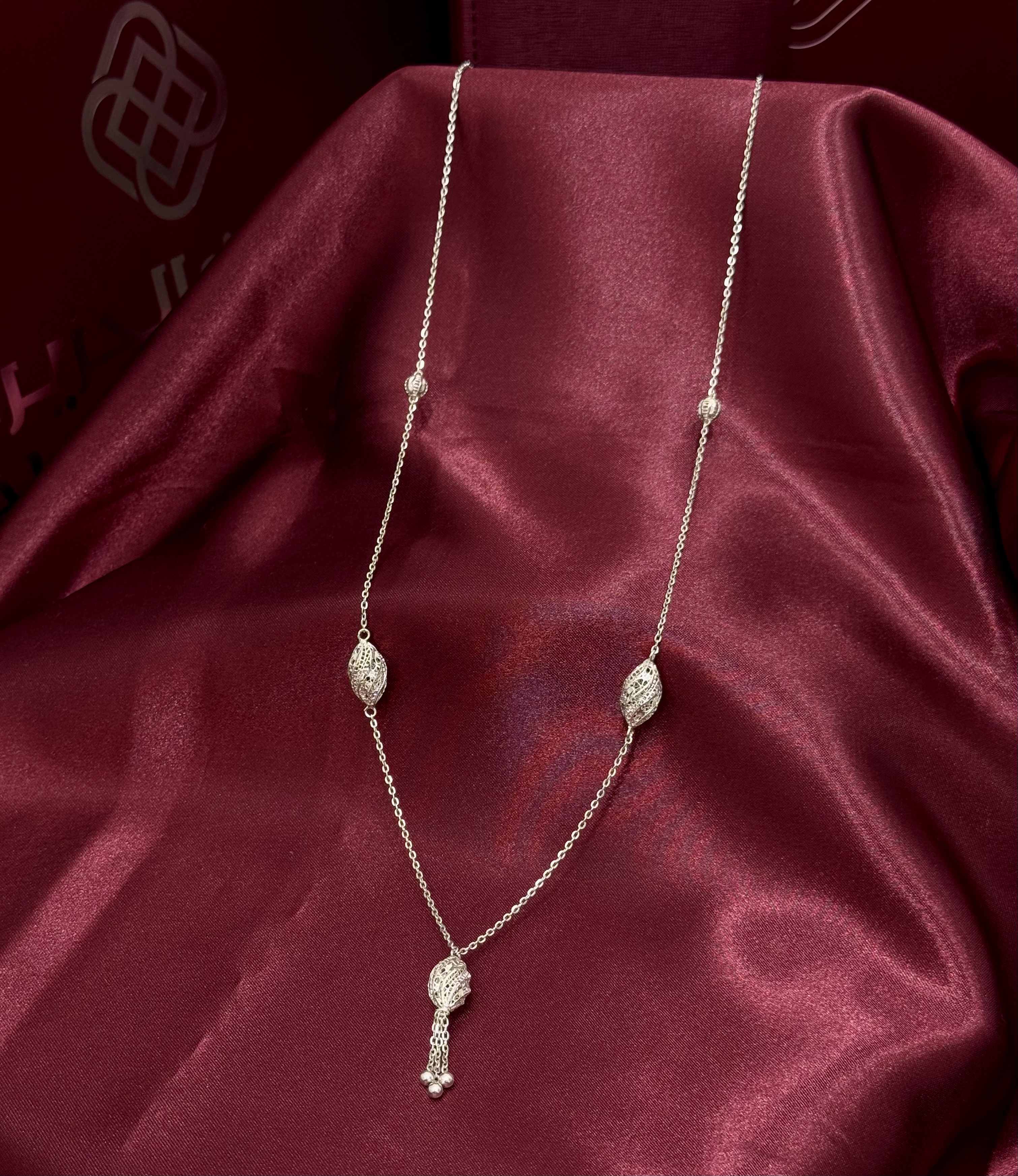 958 plated silver prayer beads necklace - (J-0472) 958 plated silver prayer beads necklace - (J-0472)