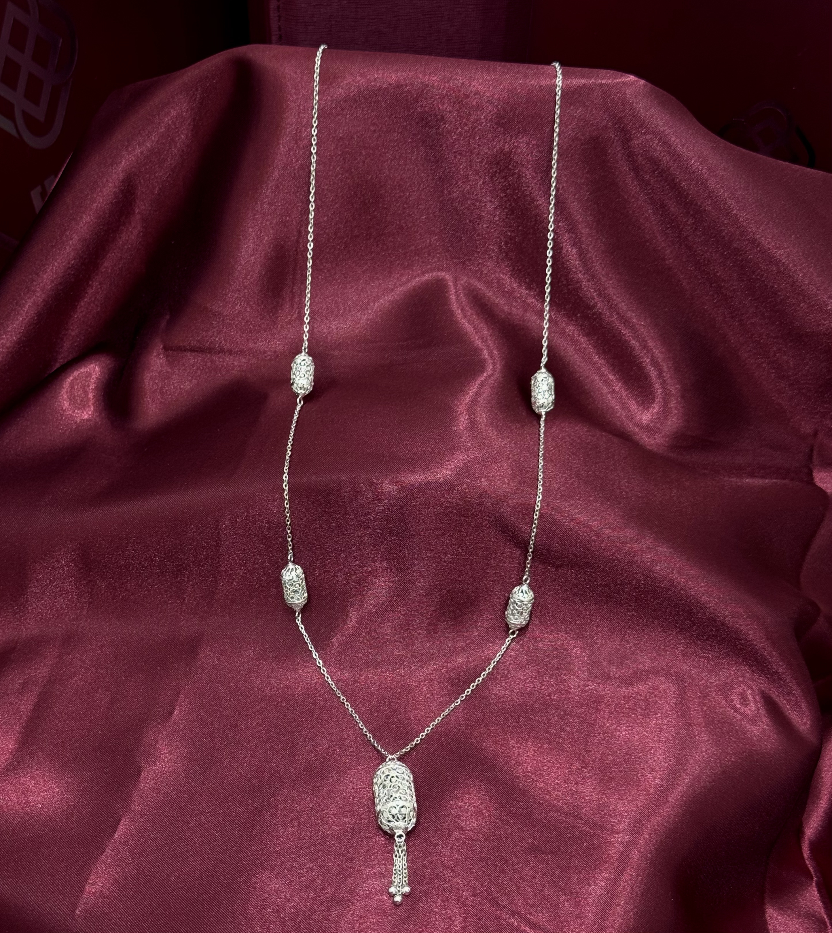 960 silver plated prayer beads necklace - (J-0474) 960 silver plated prayer beads necklace - (J-0474)