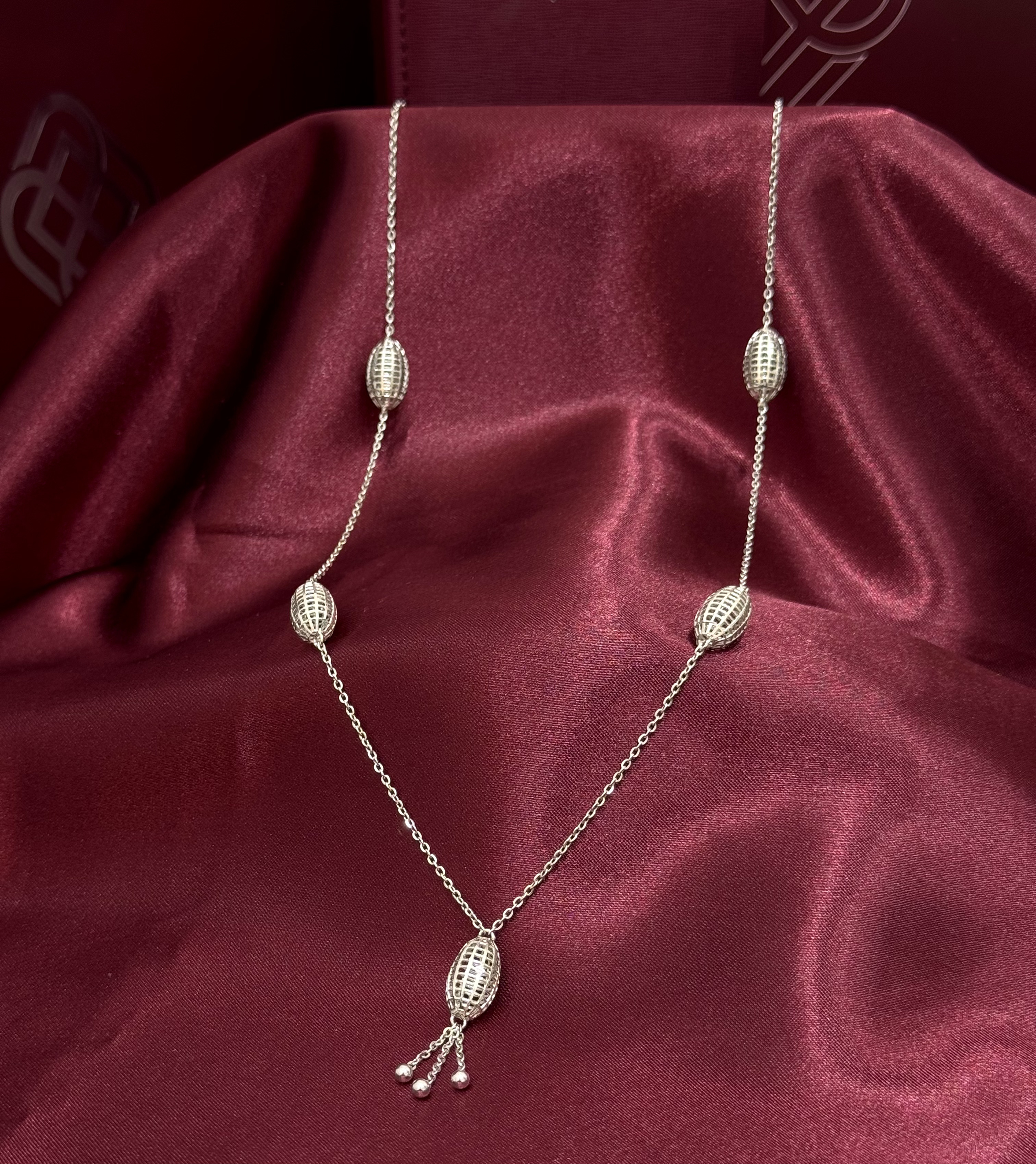 962 plated silver prayer beads necklace - (J-0476) 962 plated silver prayer beads necklace - (J-0476)