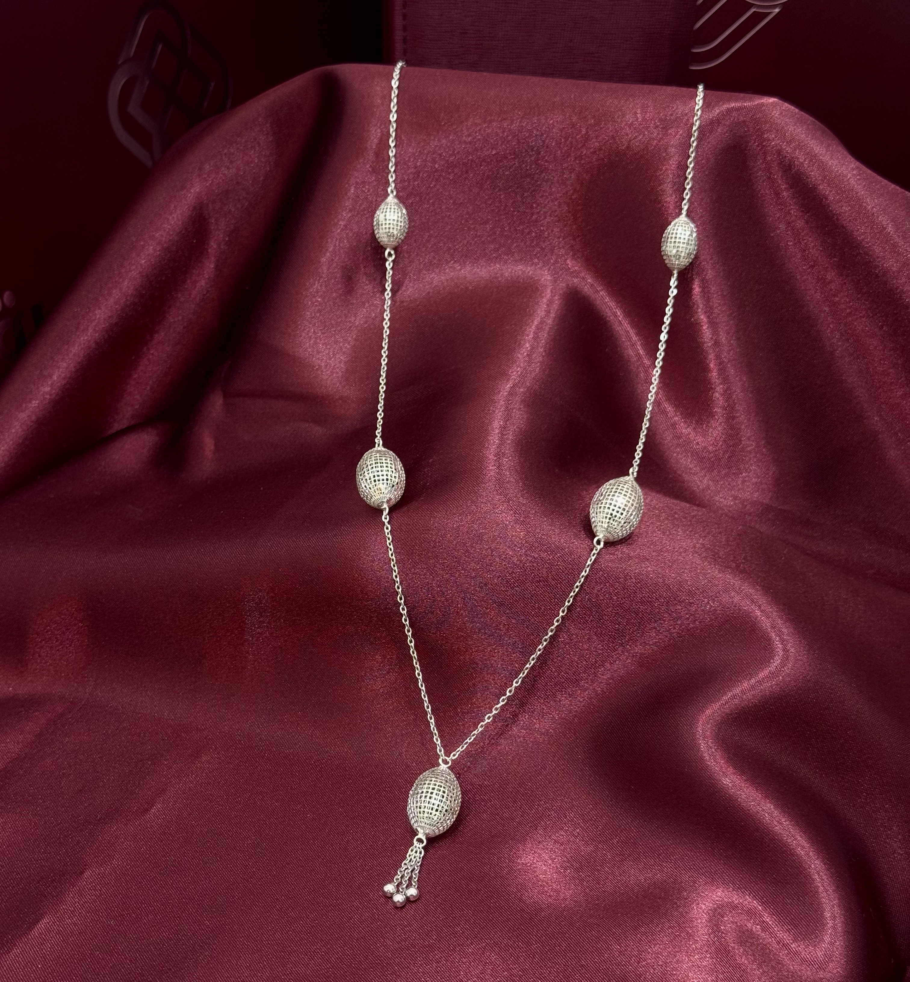 963 plated silver prayer beads necklace - (J-0477) 963 plated silver prayer beads necklace - (J-0477)