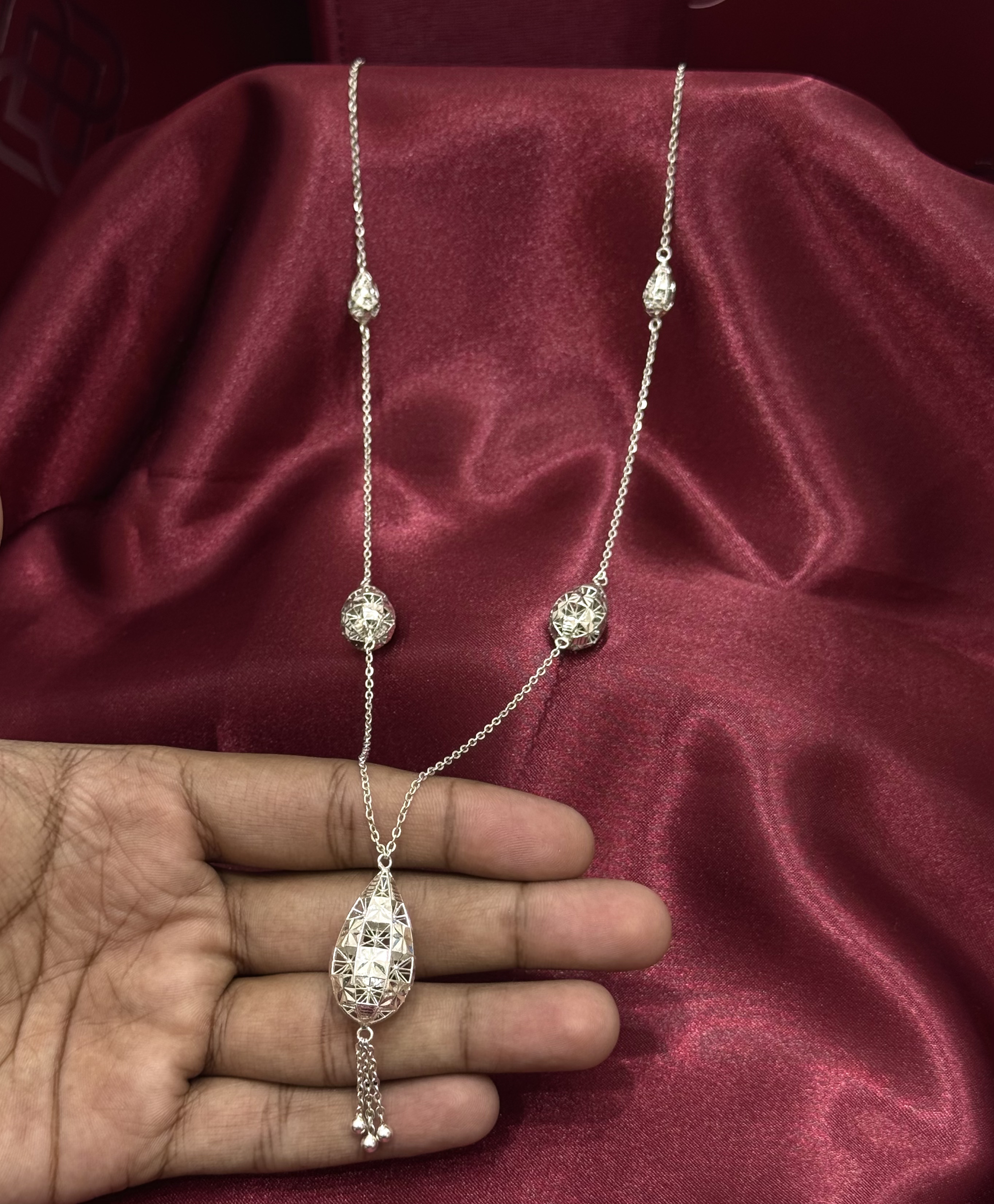 963 plated silver prayer beads necklace - (J-0478) 963 plated silver prayer beads necklace - (J-0478)