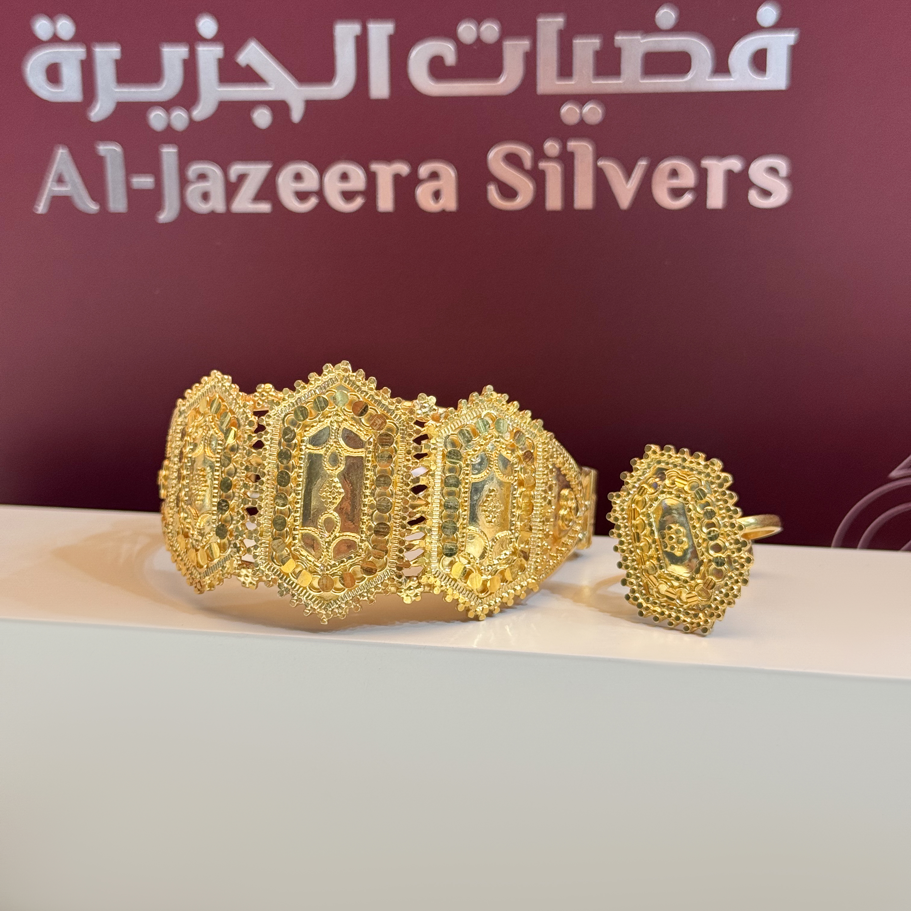 925 sterling silver plated bracelet with ring - (J-0070)