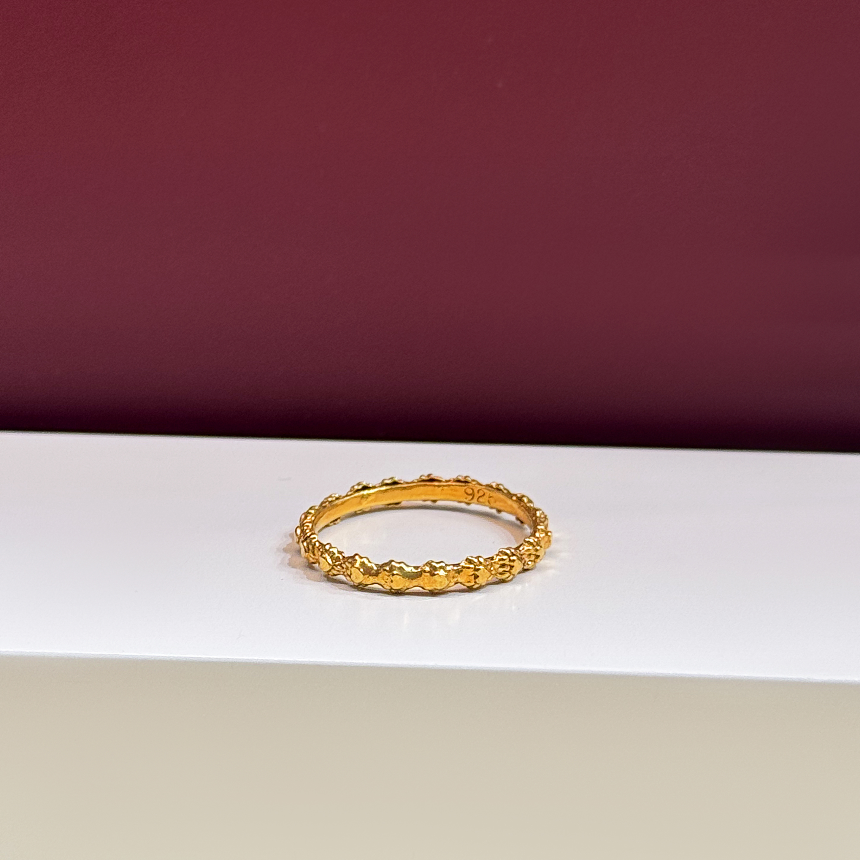 925 silver plated ring - (J-0093)