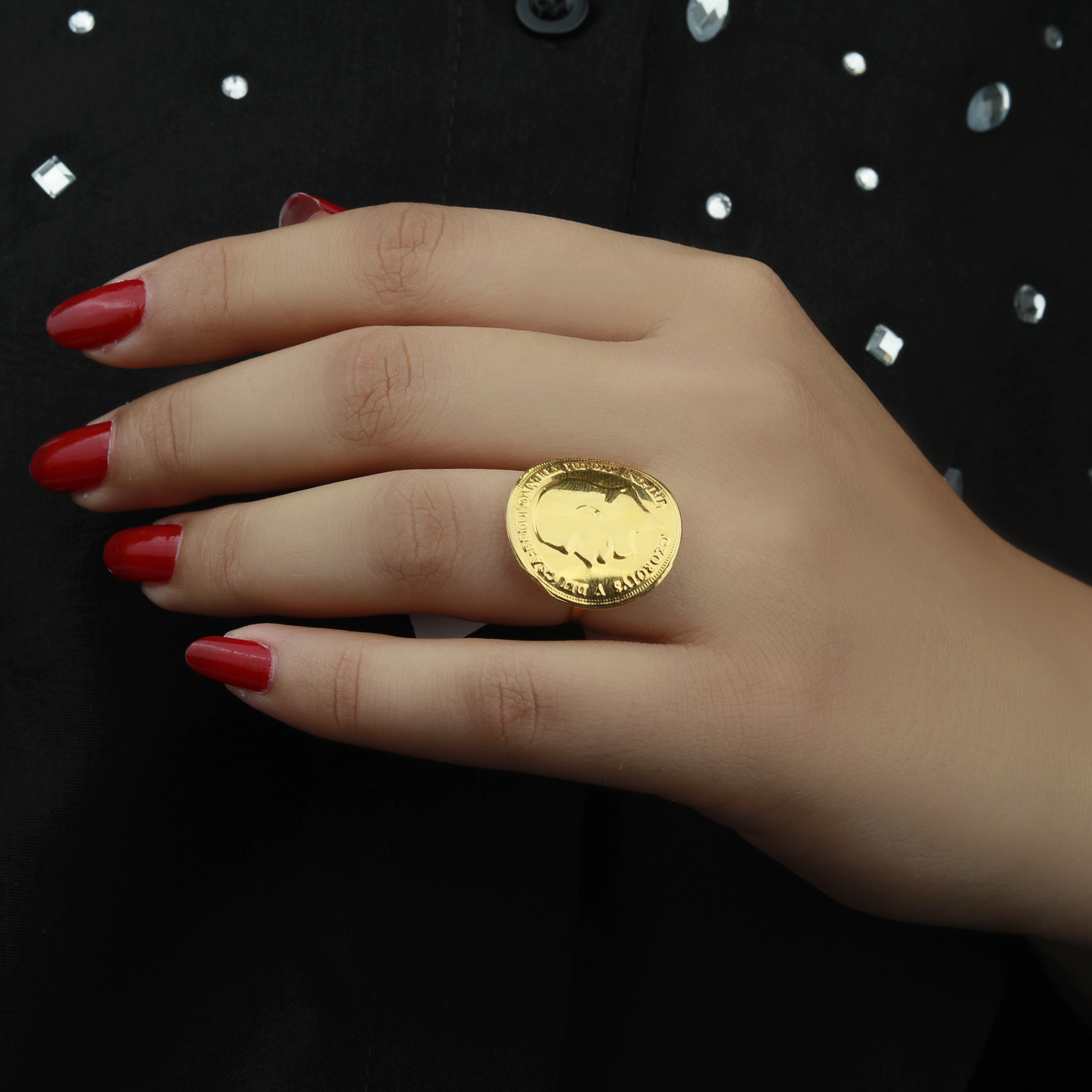 21-karat gold ring, Turkish made - (N-0125)