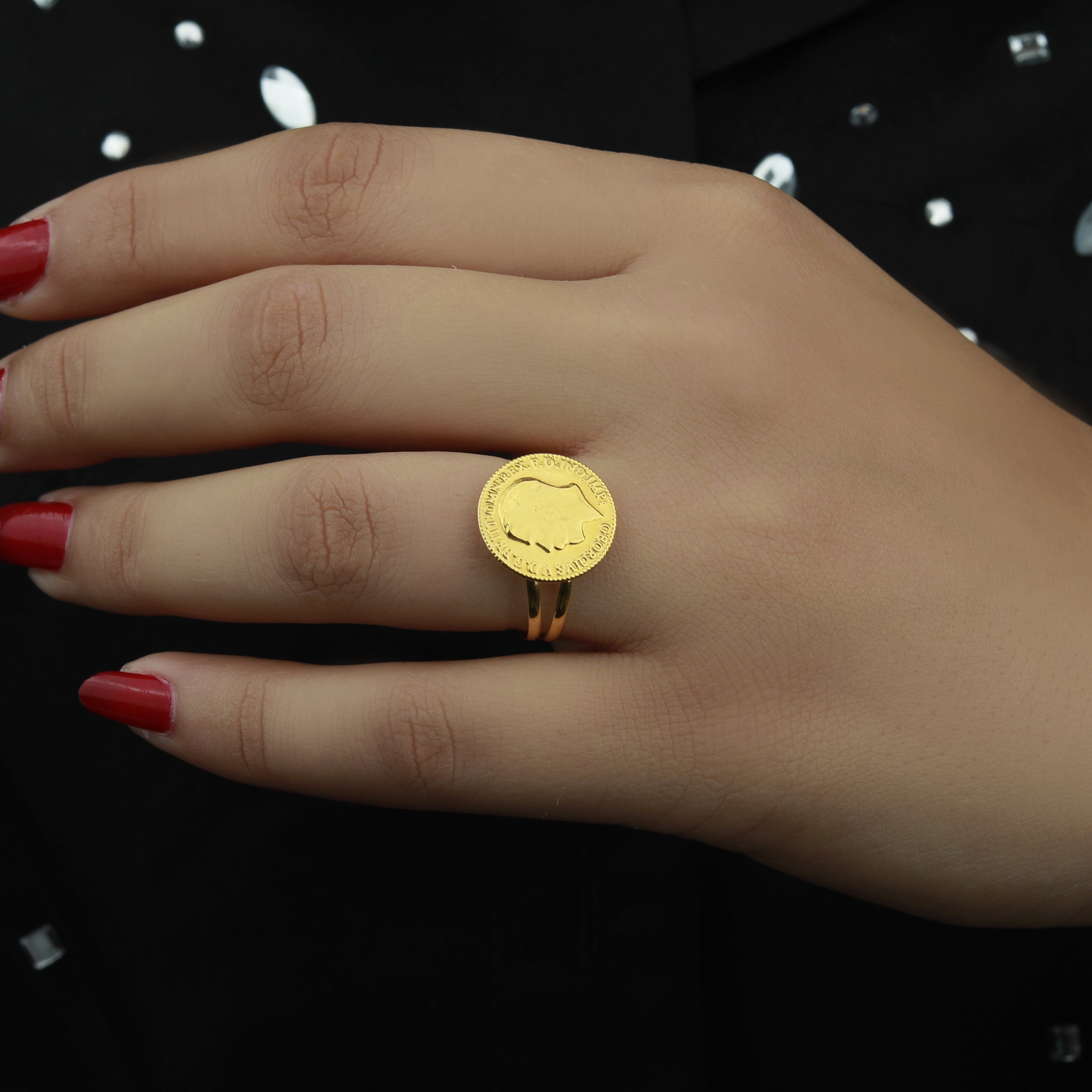 21-karat gold ring, Turkish made - (N-0126)