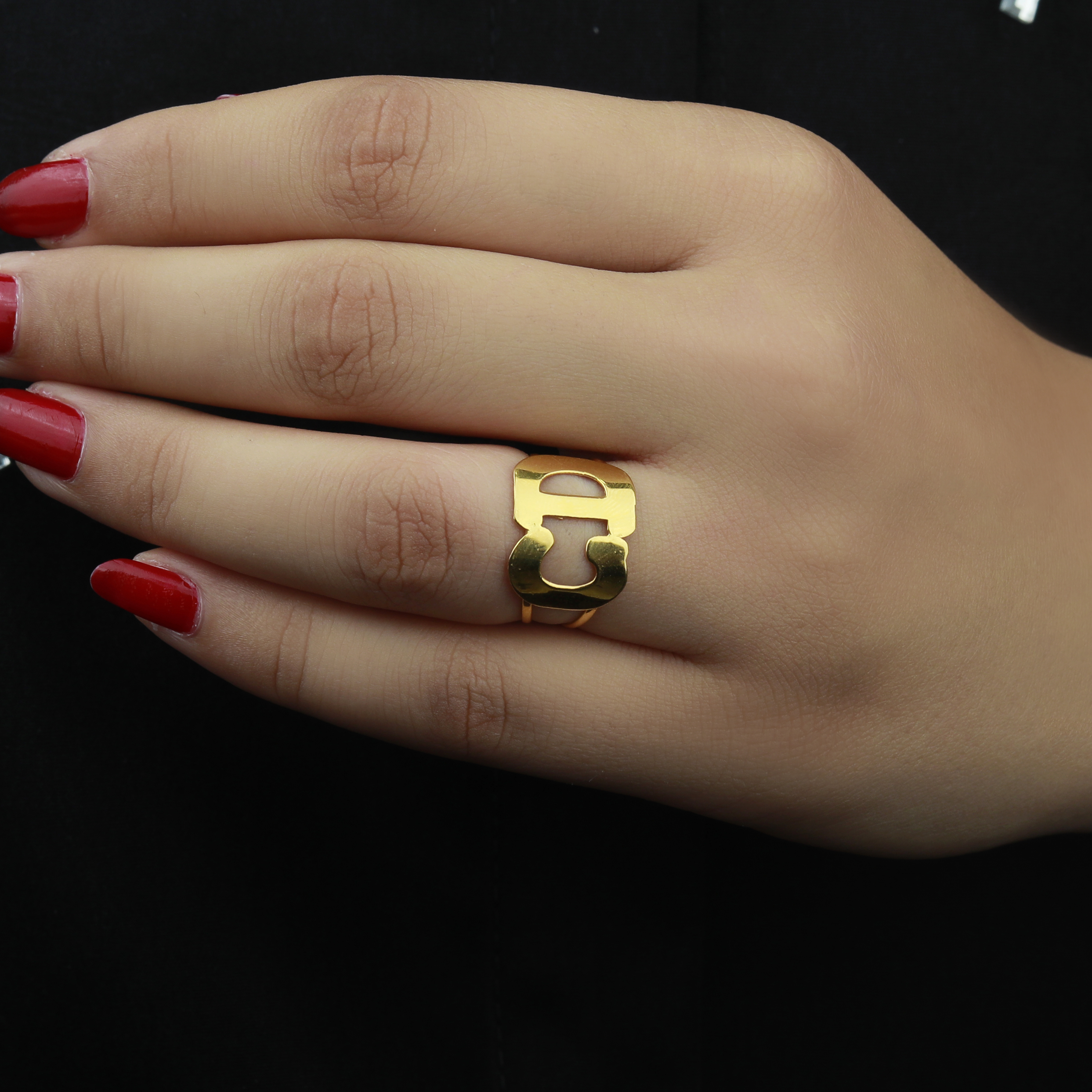 21-karat gold ring, Turkish made - (N-0130)