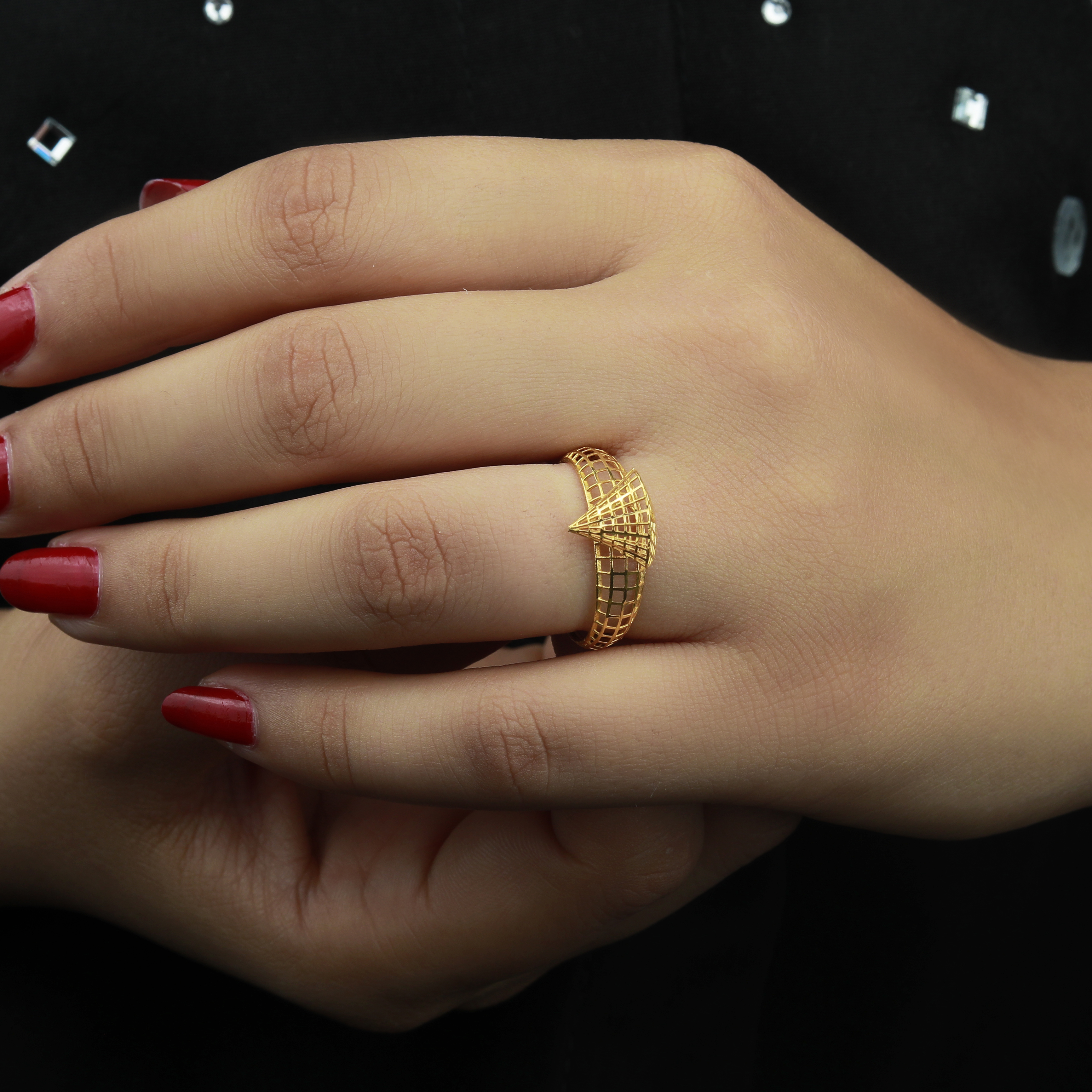 21-karat gold ring, Turkish made - (N-0141)