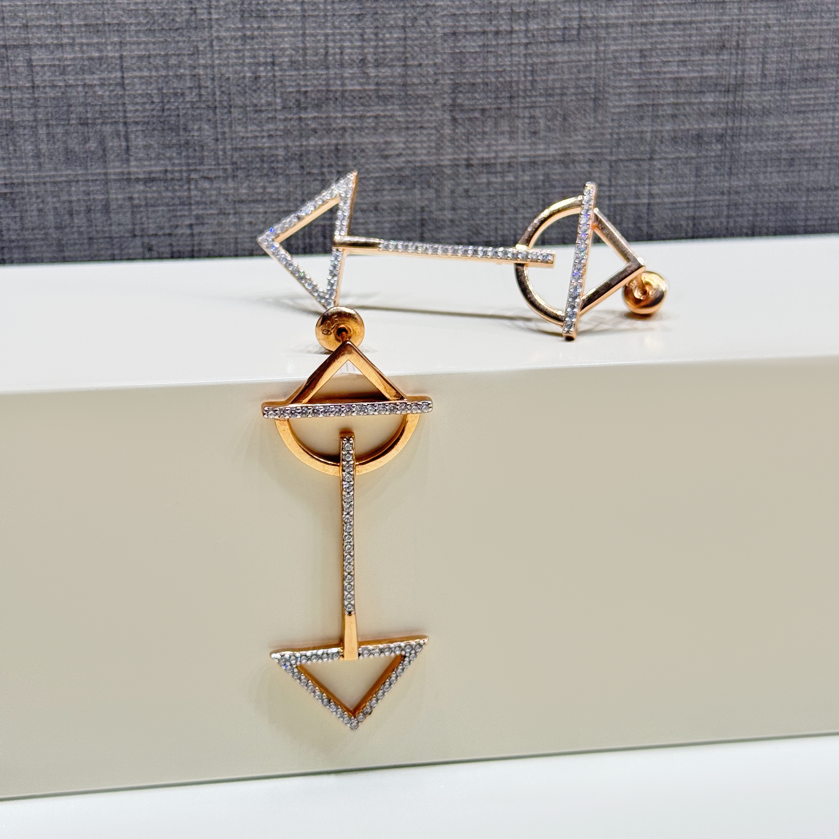 Silver earrings with Swarovski zirconia, 925 sterling silver - (R-0228)