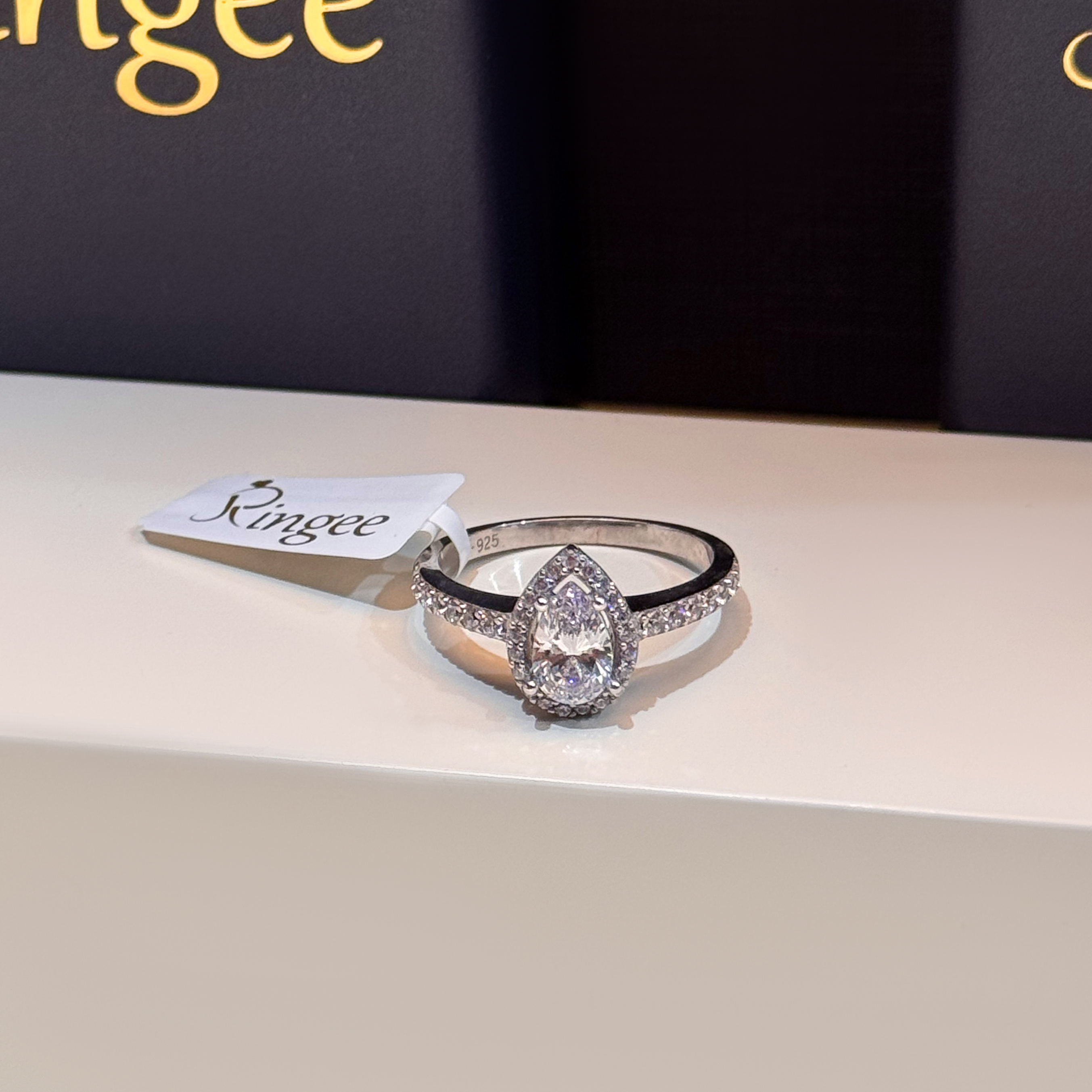 925 sterling silver ring with Swarovski zircon - (R-0253)