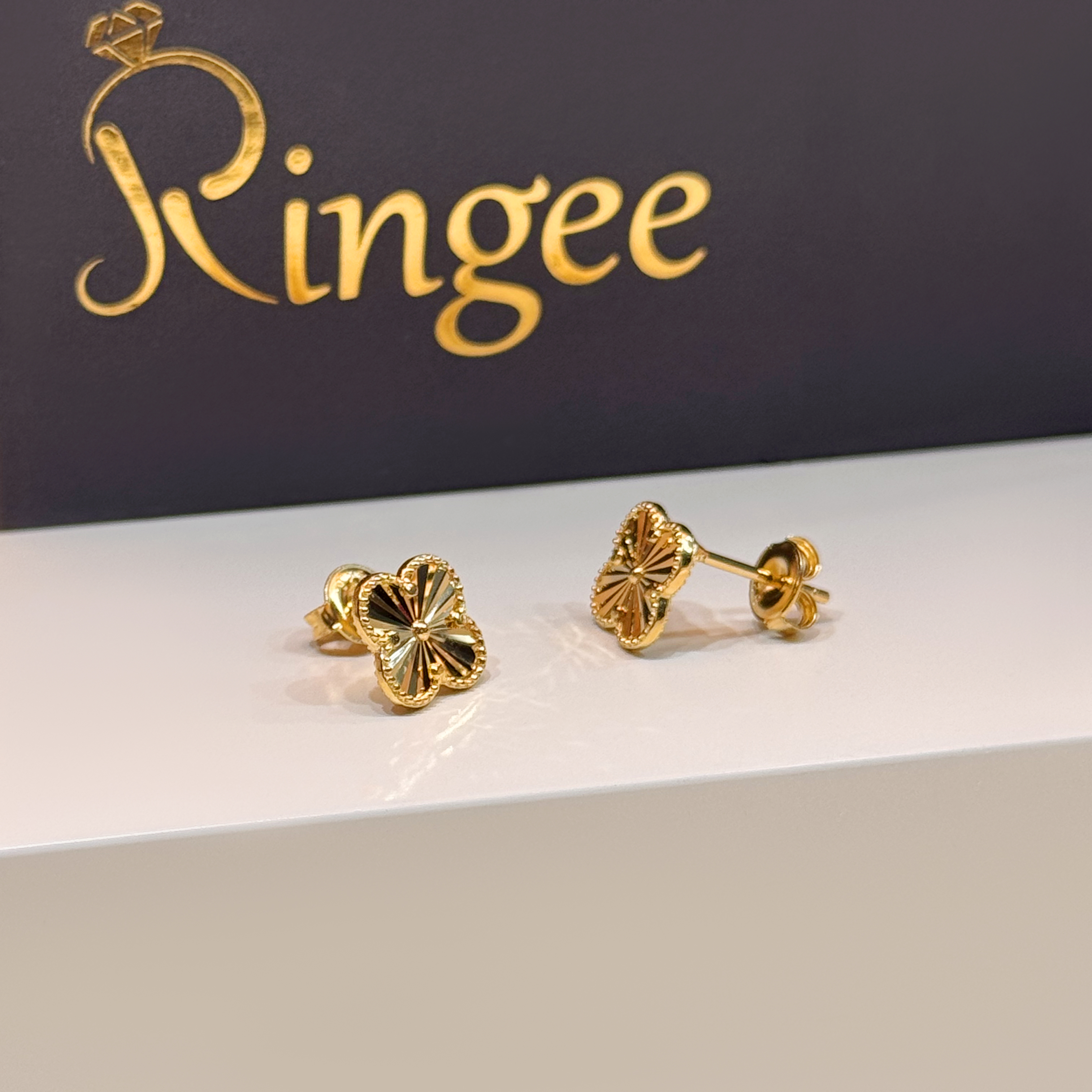 Turkish-made 925 sterling silver net earrings - (R-0273)