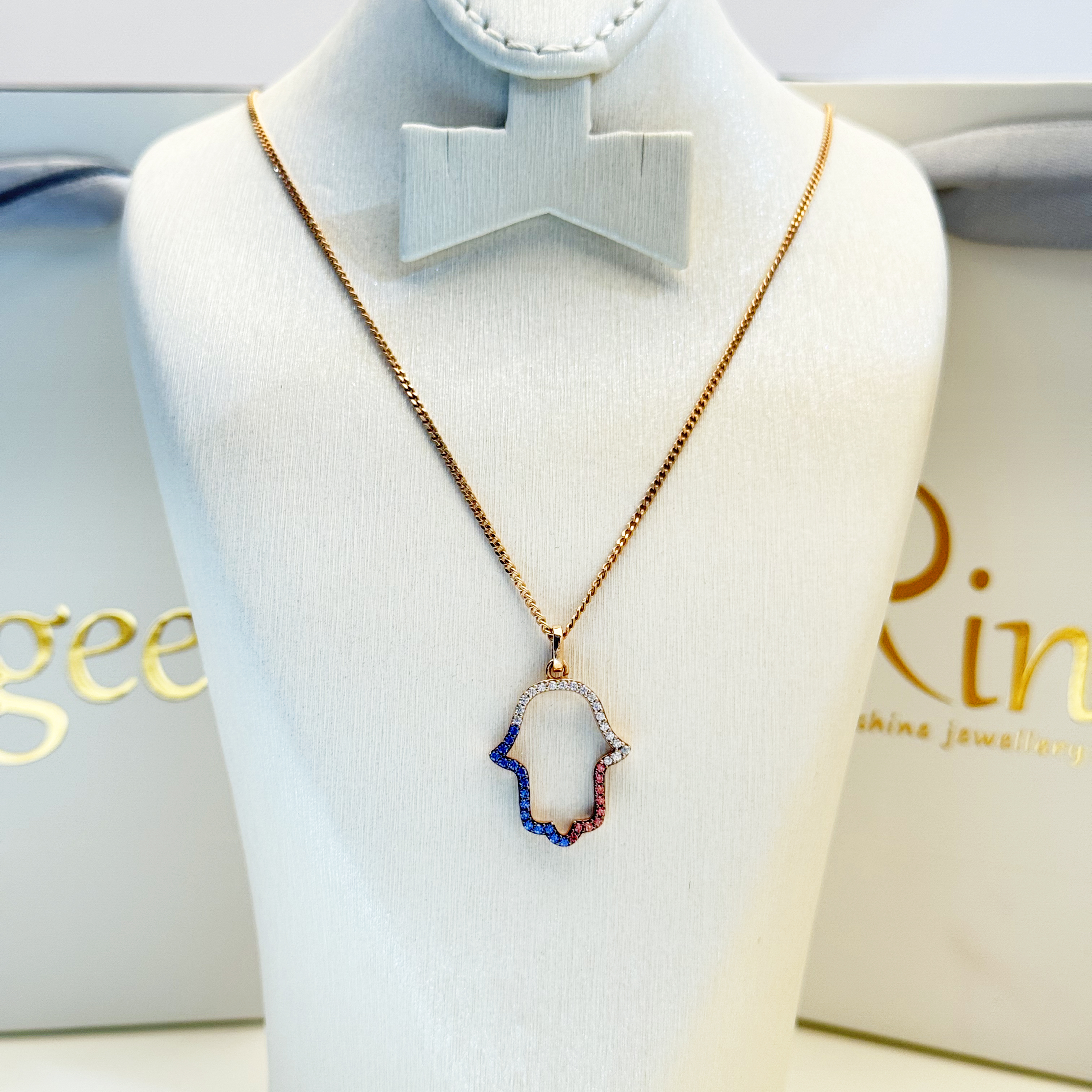 925 Sterling Silver Necklace with Swarovski Zircon - (R-0050)