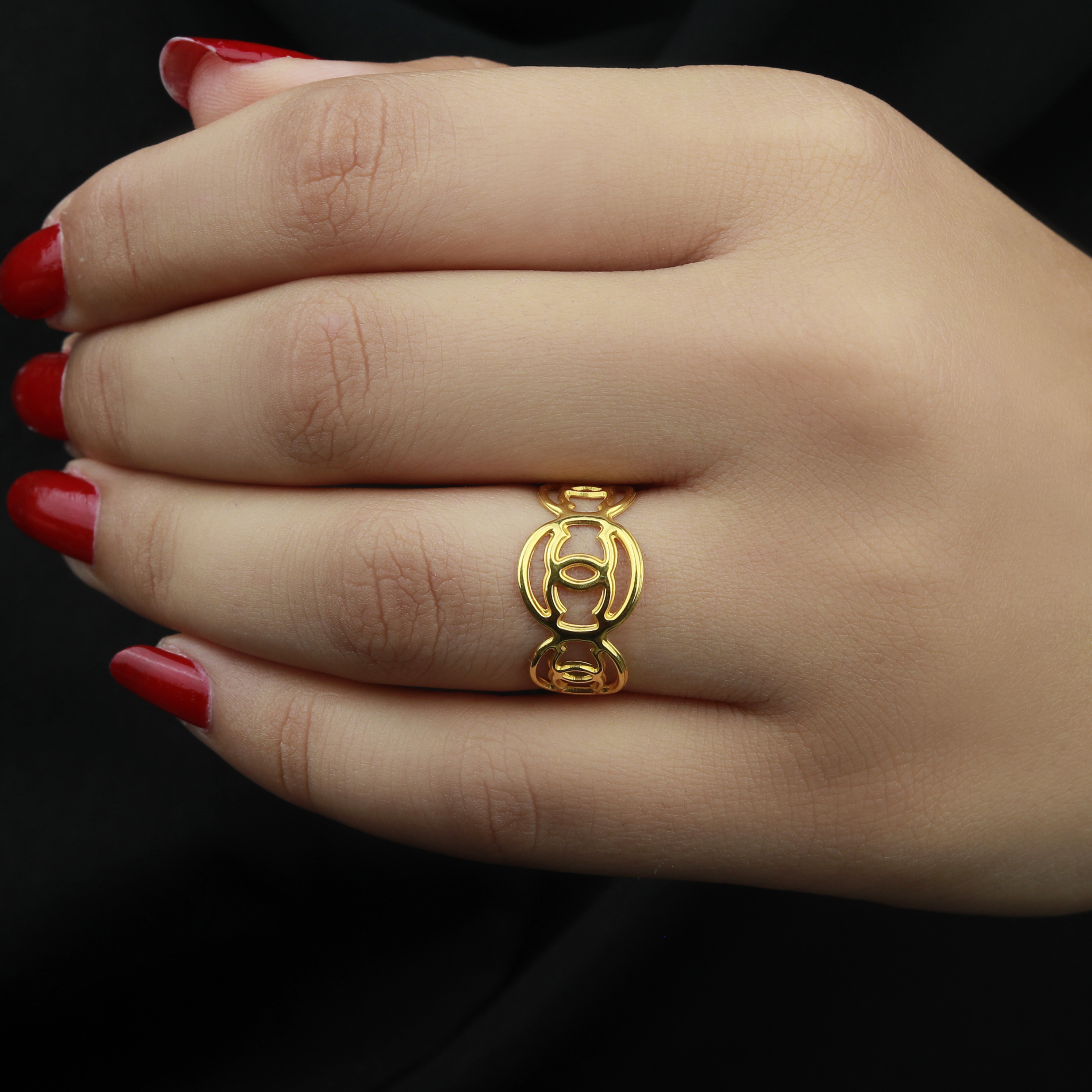 21-karat gold ring, Turkish made - (S-0100)